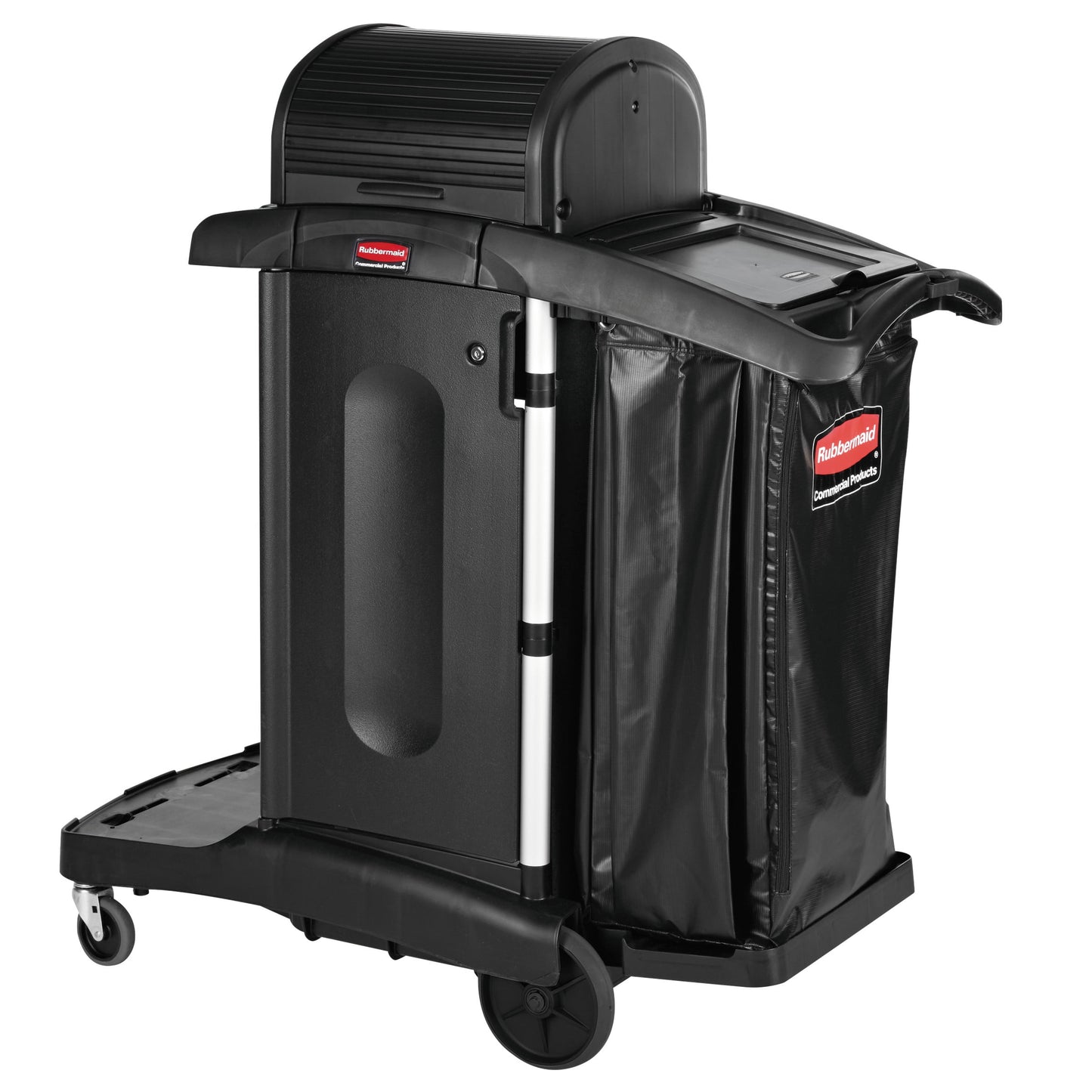 Rubbermaid Commercial Executive High Security Janitorial Cleaning Cart, 23-1/10 x 39-3/5 x 27-1/2, Blk