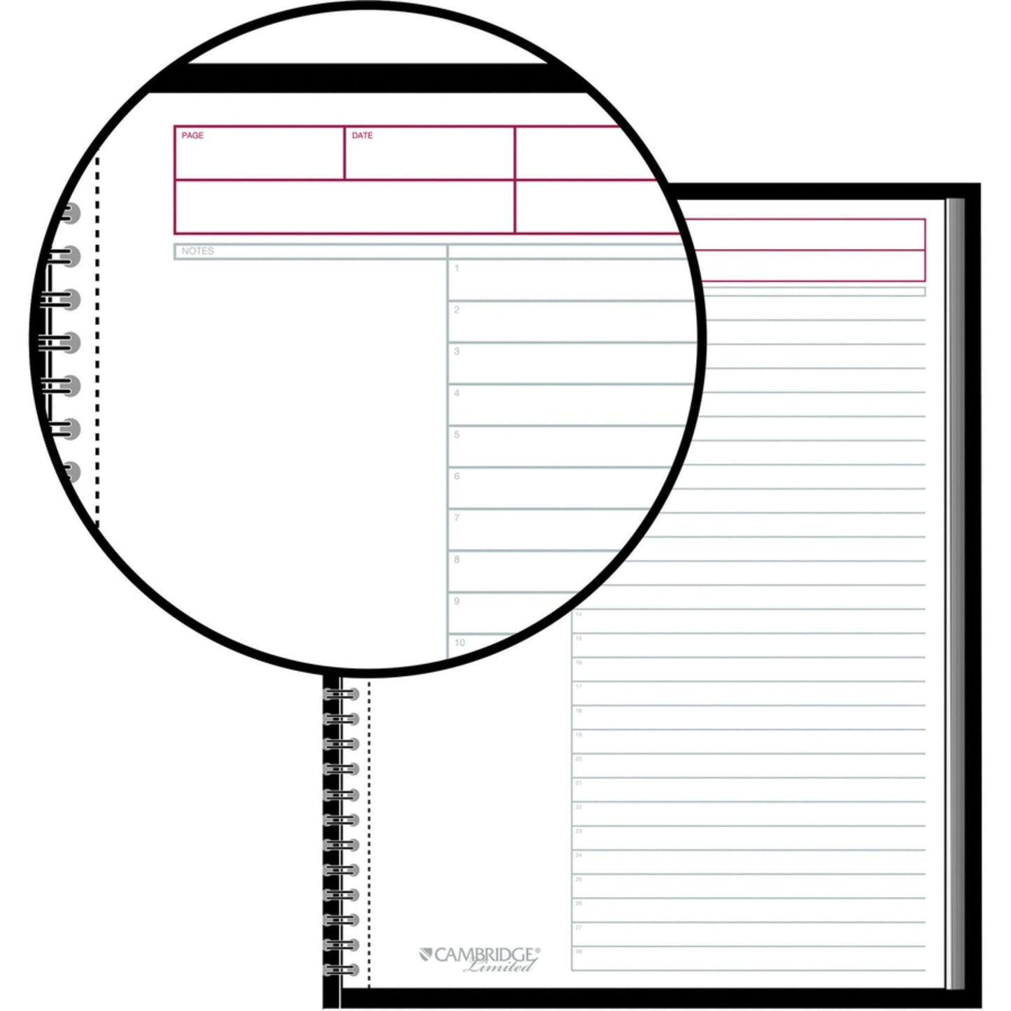 Cambridge® Limited® 30% Recycled Business Notebook, 8 1/4" x 11", 1 Subject, Wide Ruled, 80 Sheets, Black (06064)