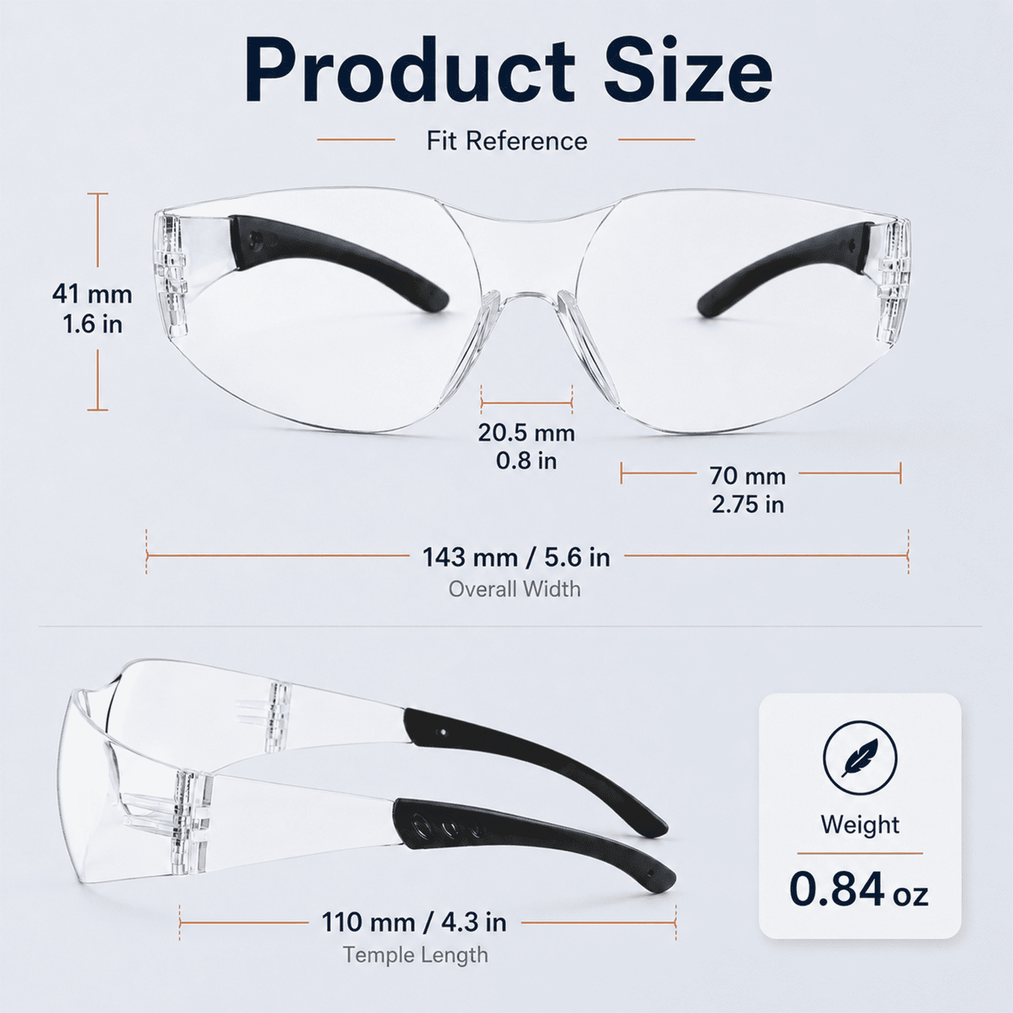 Safety Glasses 12-Pack, Clear Protective Eyewear with Scratch & Impact Resistant Lenses, Wraparound Glasses for Construction, Lab, Workshop