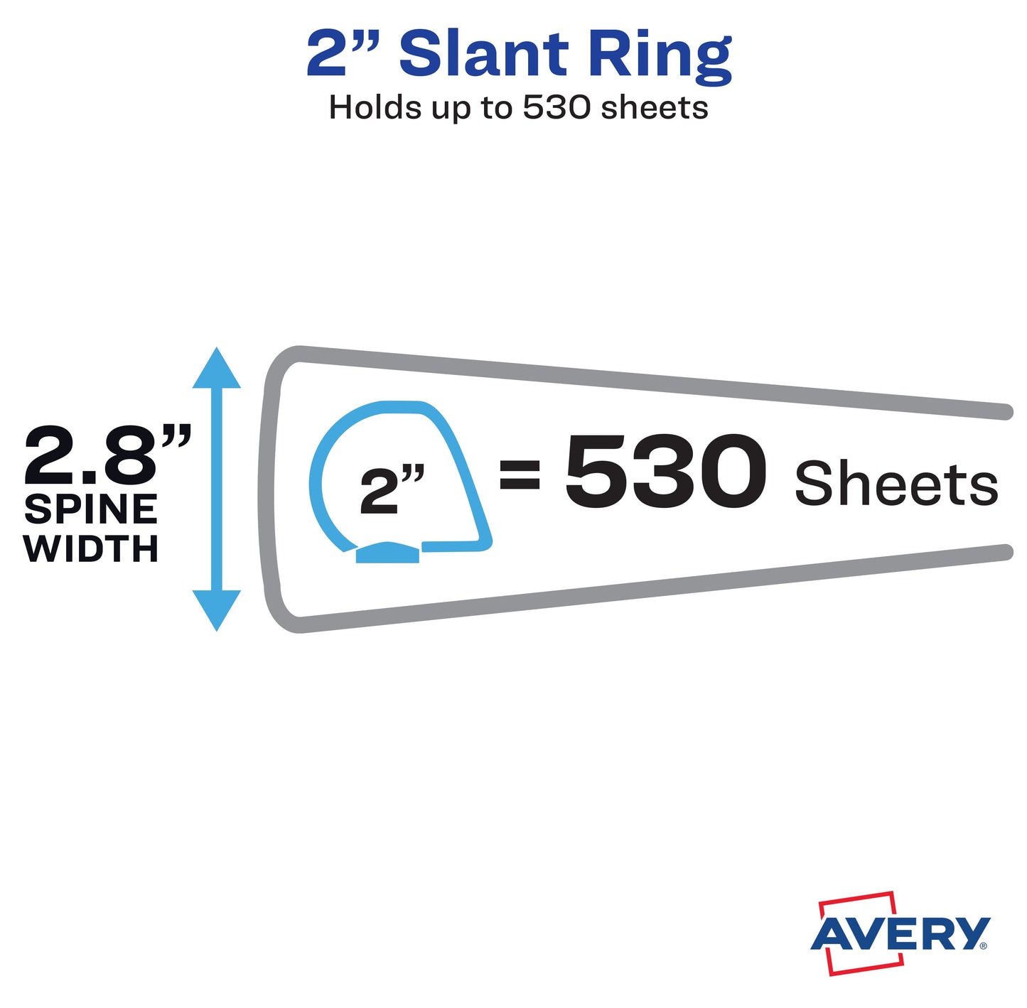 Avery Heavy Duty View Letter Size 2" One-Touch Slant Ring Binder, Blue