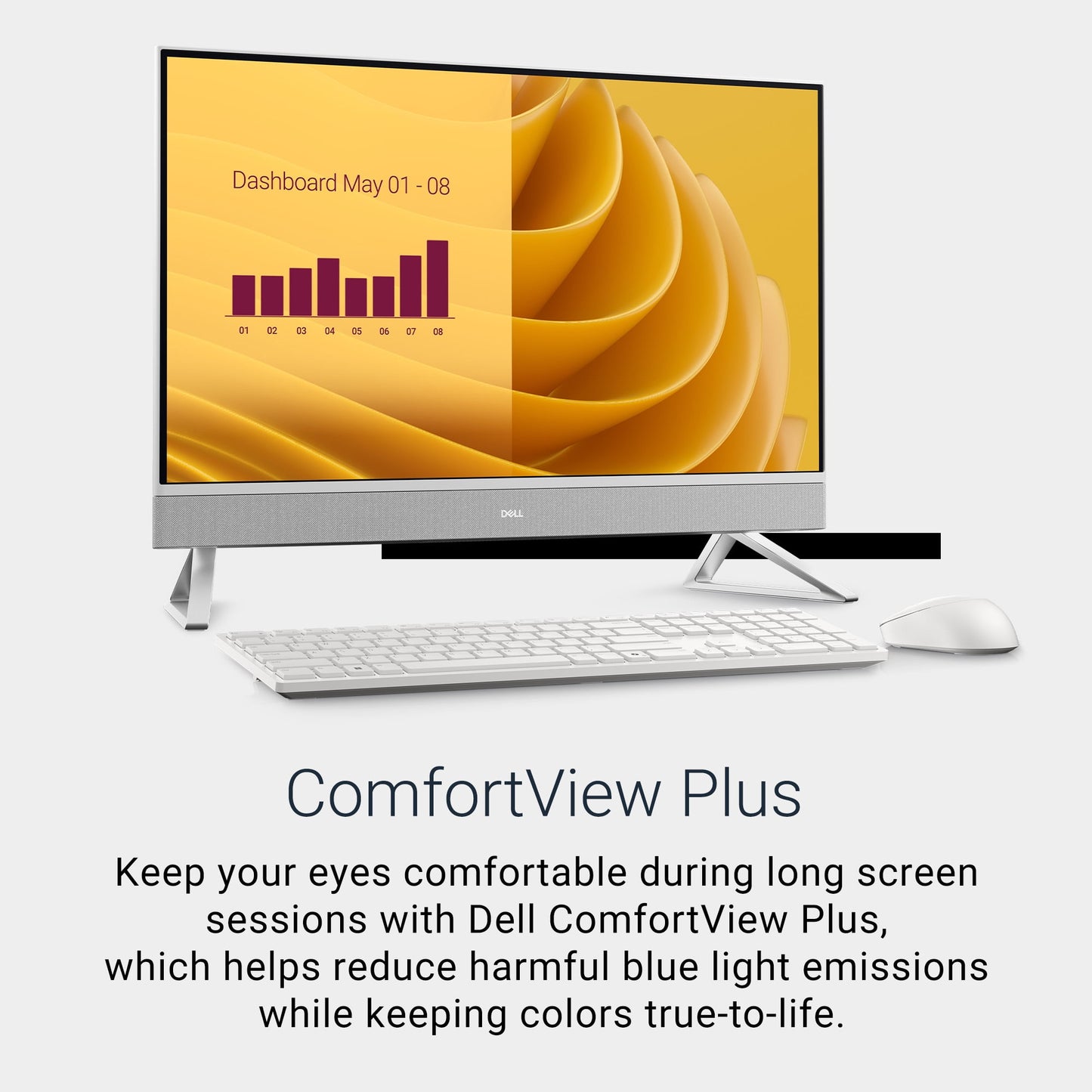 Dell 27 All-in-One Desktop EC27250 27" FHD Display Intel Core i5-1334U 16GB RAM 512GB NVMe SSD White