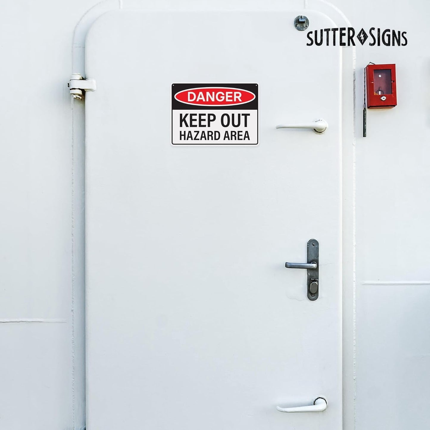 4pcs Danger Keep Out Hazard Area Sign 14x10 inch | Plastic Sign for Construction Site, Hazard Area, No Trespassing, Waterproof Plastic