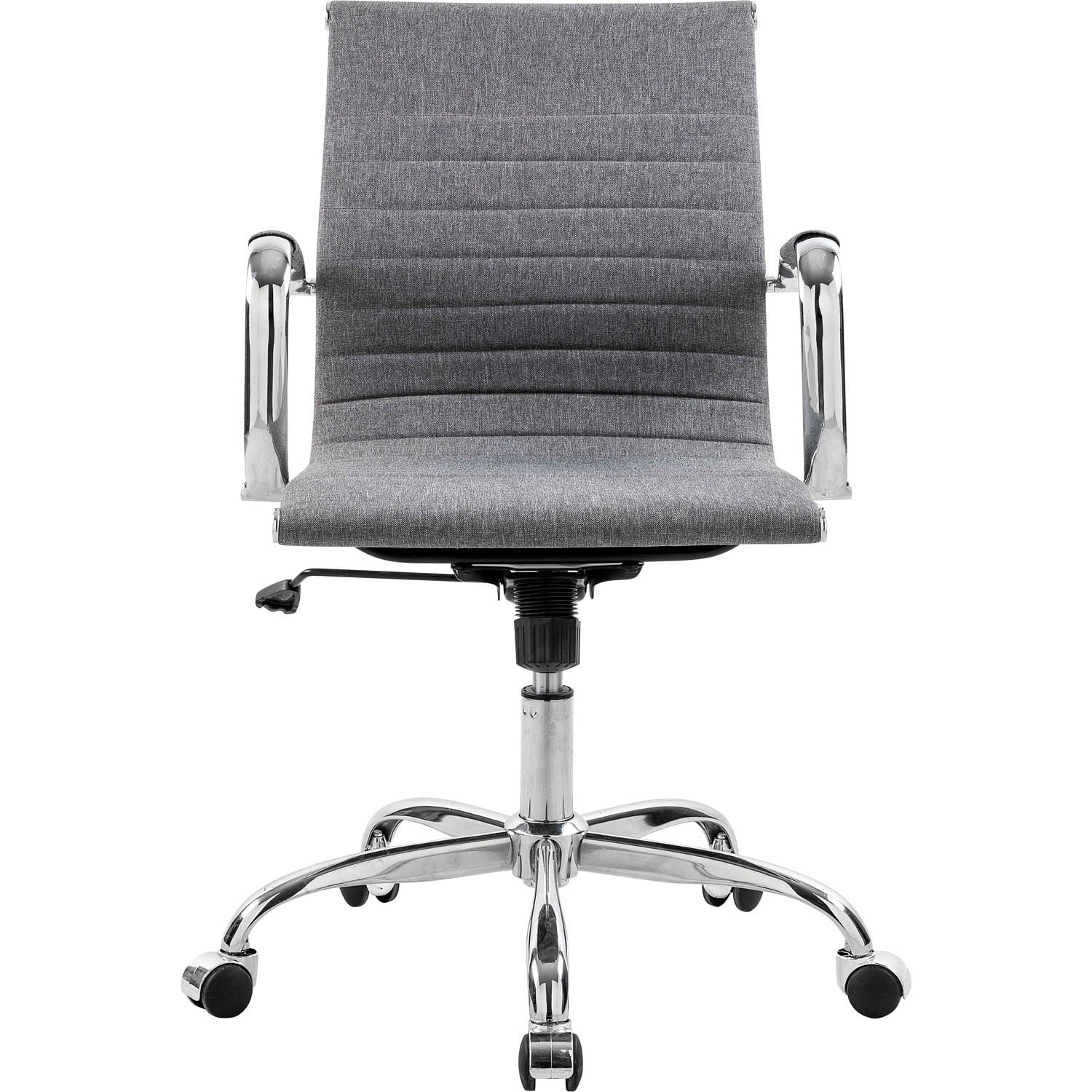 Interion Conference Room Chair with Mid Back & Fixed Arms Fabric Gray