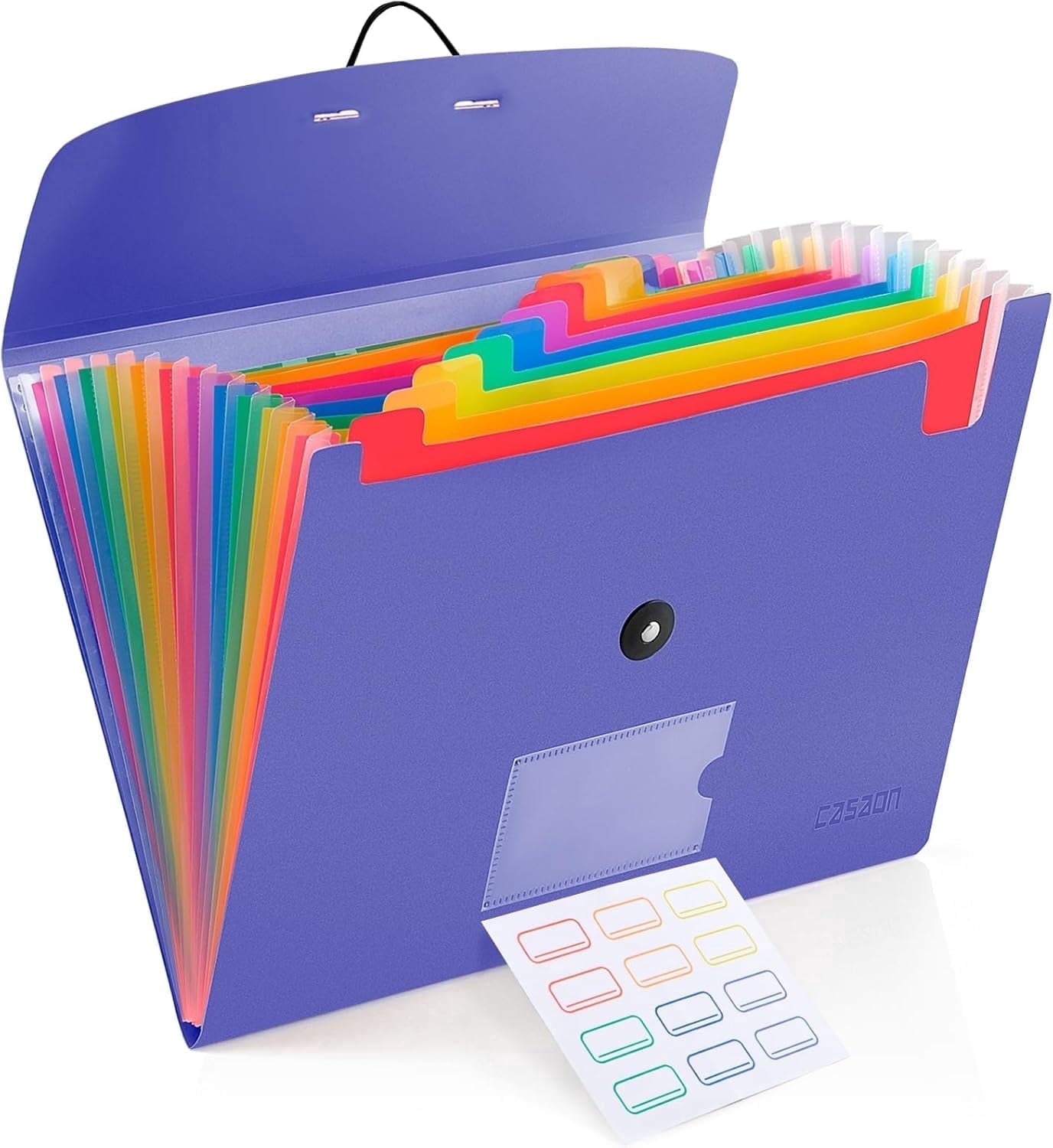 Accordion File Folder, 13-Pockets Expandable File Folder for A4 Letter Size Paper, Blue