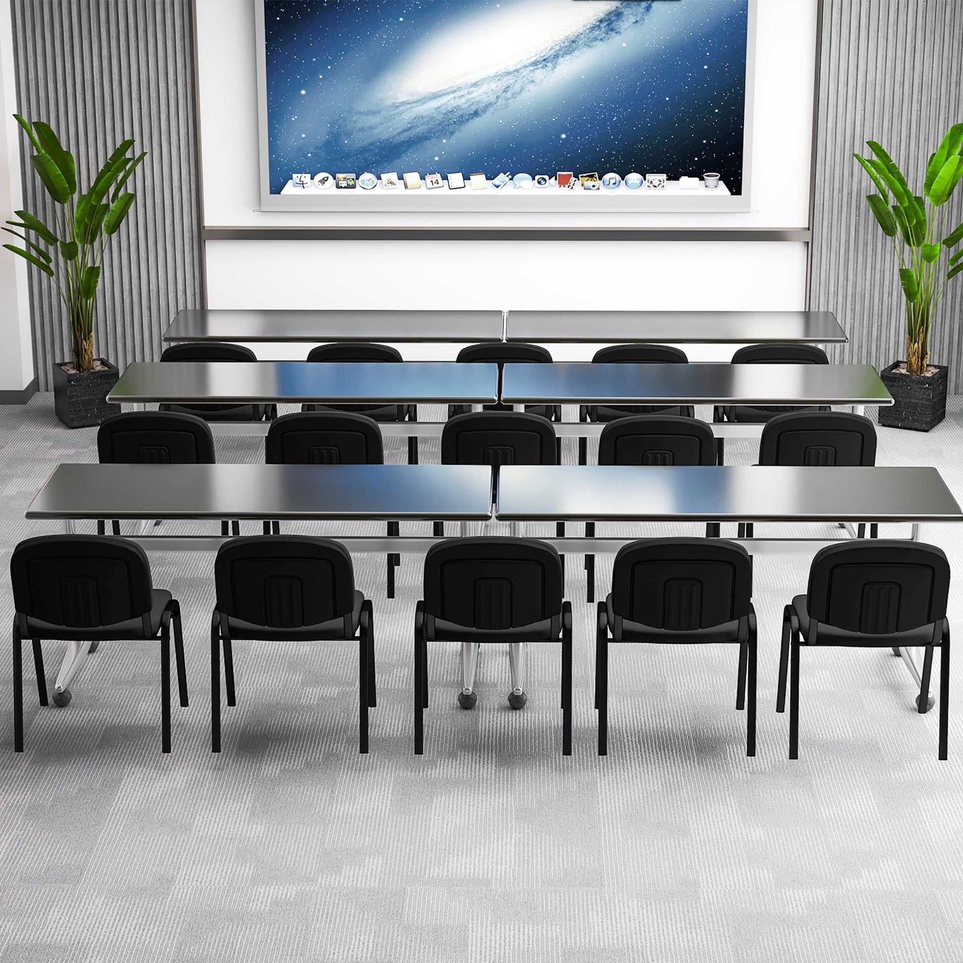 Gymax Set of 10 Office Guest Chair Stackable Reception Chair Waiting Conference Room