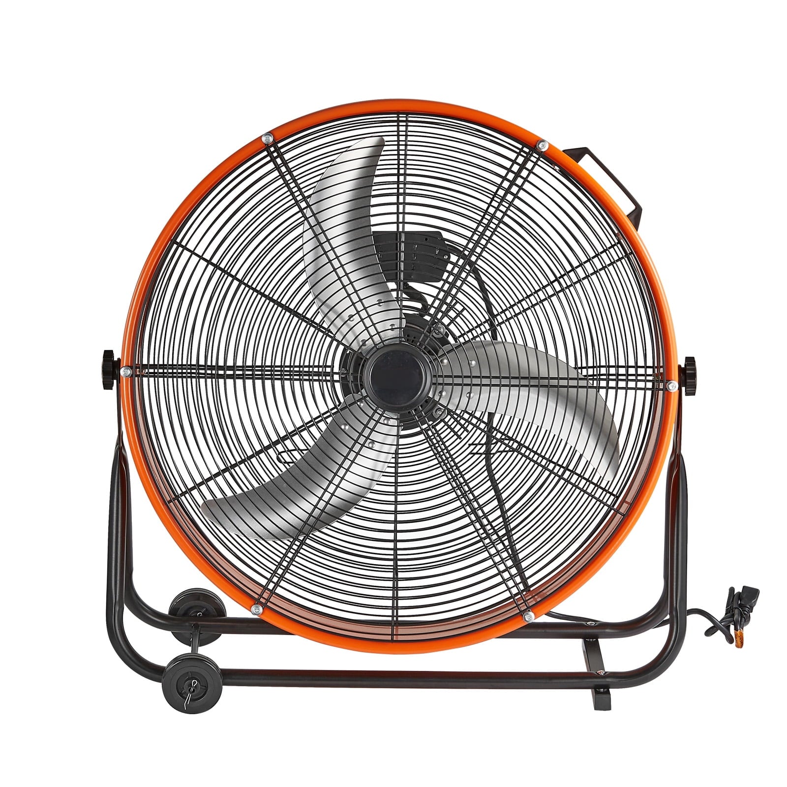 KFFKFF Barrel Fan, 24 Inch Powerful Industrial Circulation Fan, Robust Commercial Application 3-Speed 8600CFM, 360°Flexible Adjustment Industrial Ground Fan for Warehouse, Workshop, Factory, Basement