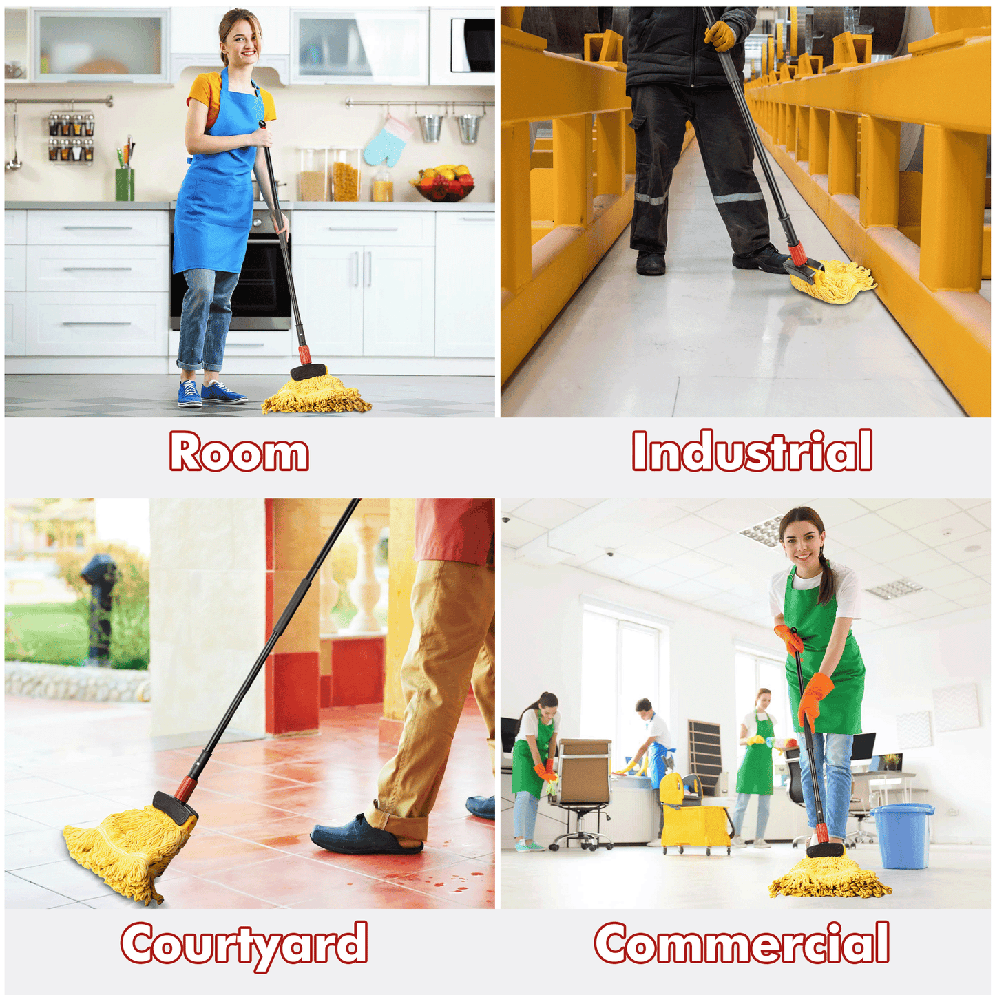 SUGARDAY Commercial Mop for floors Looped-End String Wet Heavy Duty Industrial Wet Mop