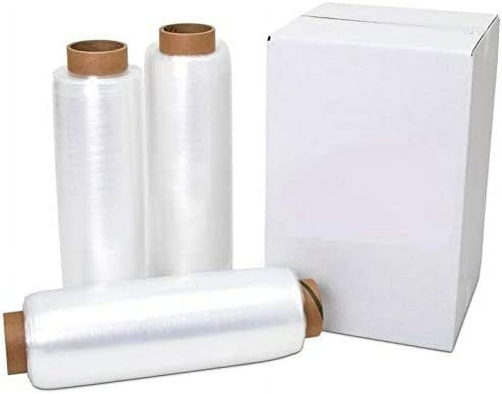 18" x 1500' 80 Gauge 4 Rolls Pallet Wrap Pre-Stretched Stretch Film Hand Shrink Wrap 1500FT