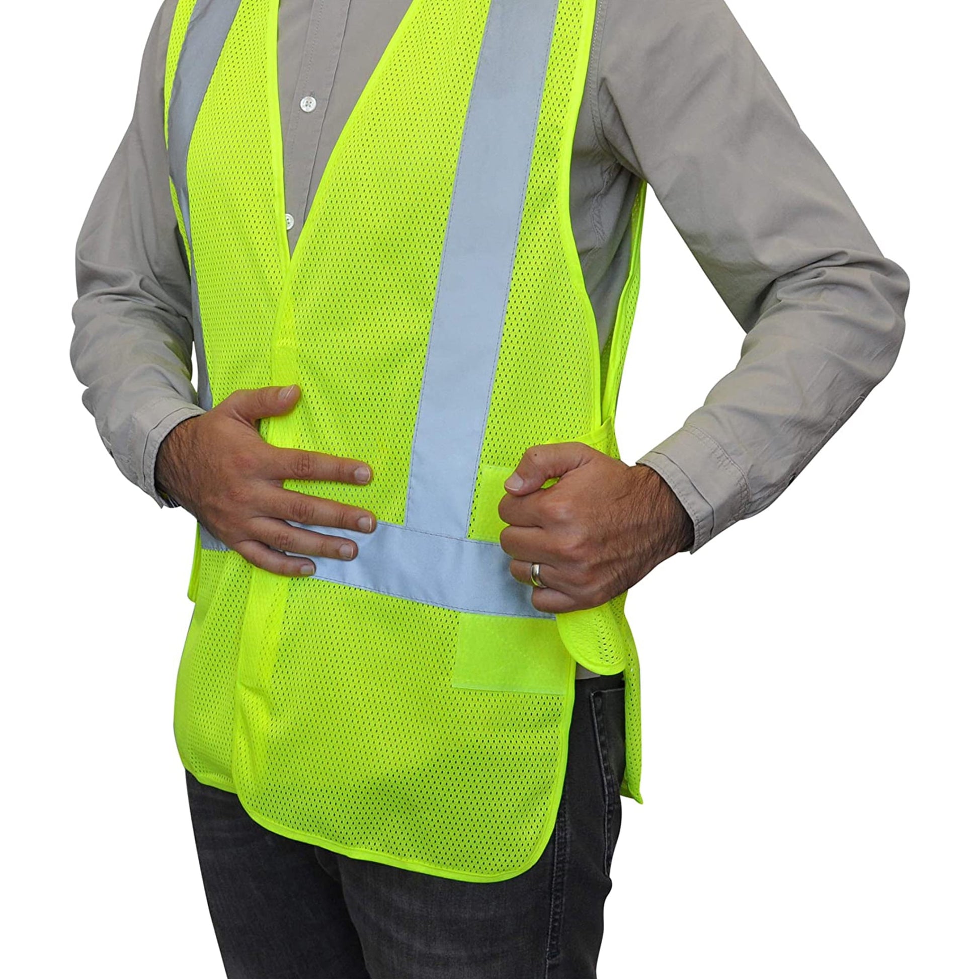 NYOrtho High Visibility Vest Reflective Lightweight Breathable Safety Vest for Men & Women, 32-44” 48 Pcs