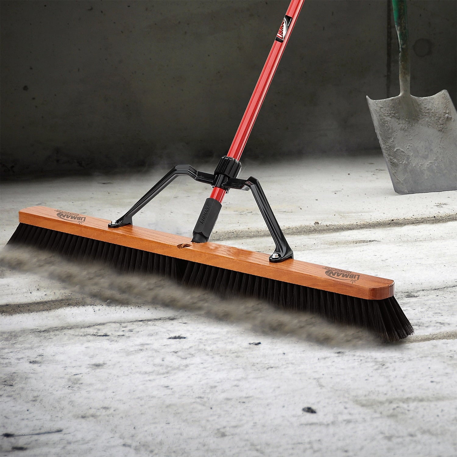 Libman Commercial 36" Smooth Surface Heavy-Duty Push Broom Black Bristles 3/Carton (850) 850003