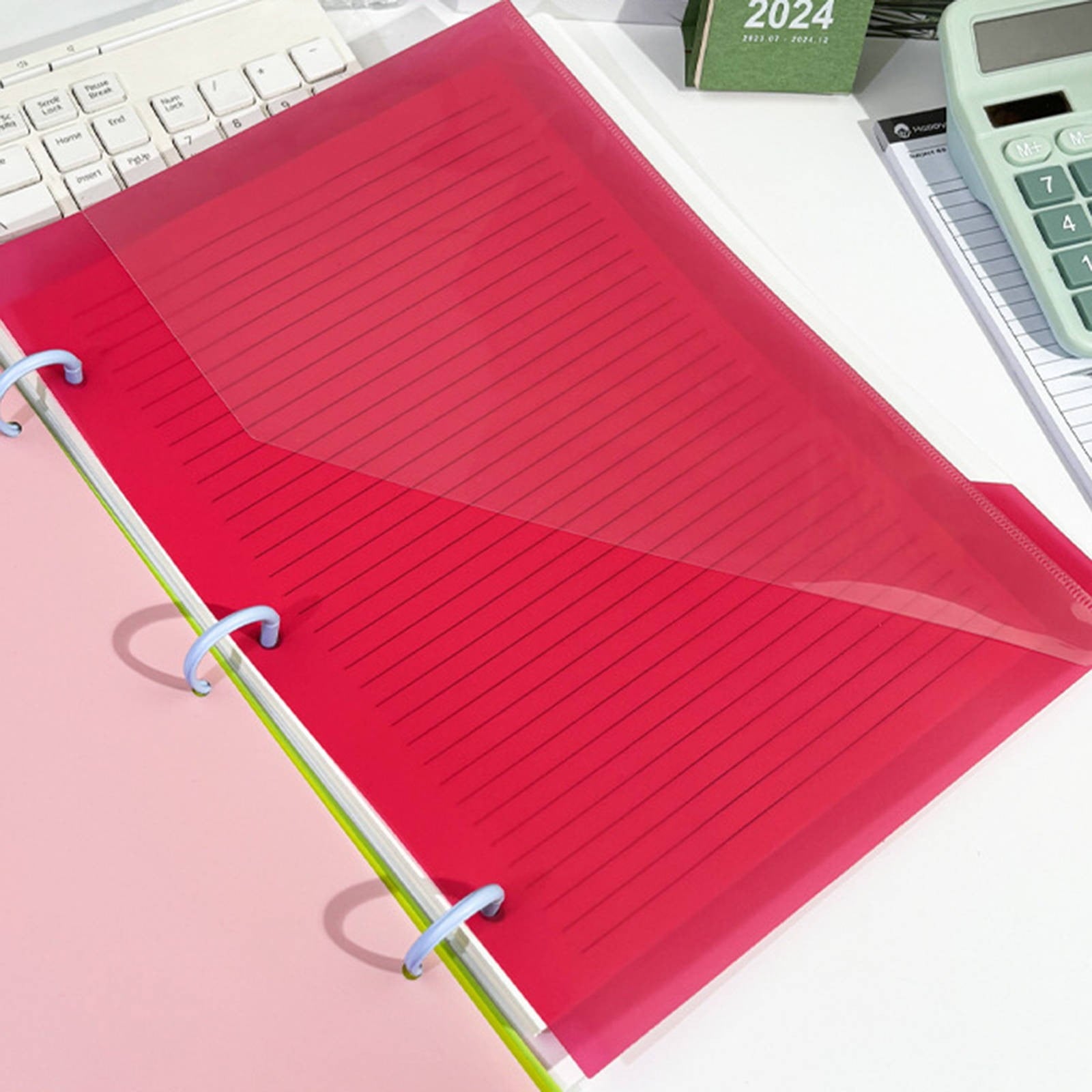 5 Count Dividers with Two Pockets for 3 Ring Binder, Plastic Pocket Folders, 5 Tabs Dividers Dividers for Letter Size, Binder Organizer, Durable Folders with Pockets Brads, Binder Set