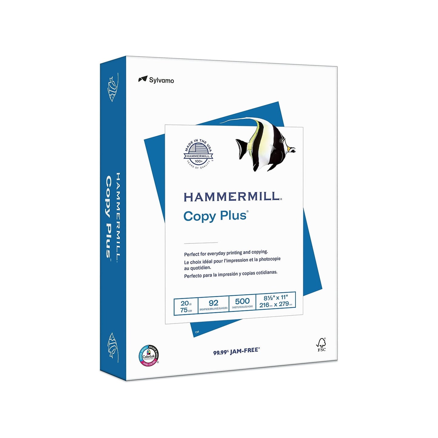 Hammermill Copy Plus Paper, 8.5" x 11", 20 lb, White, 5000 Sheets, 40 Count