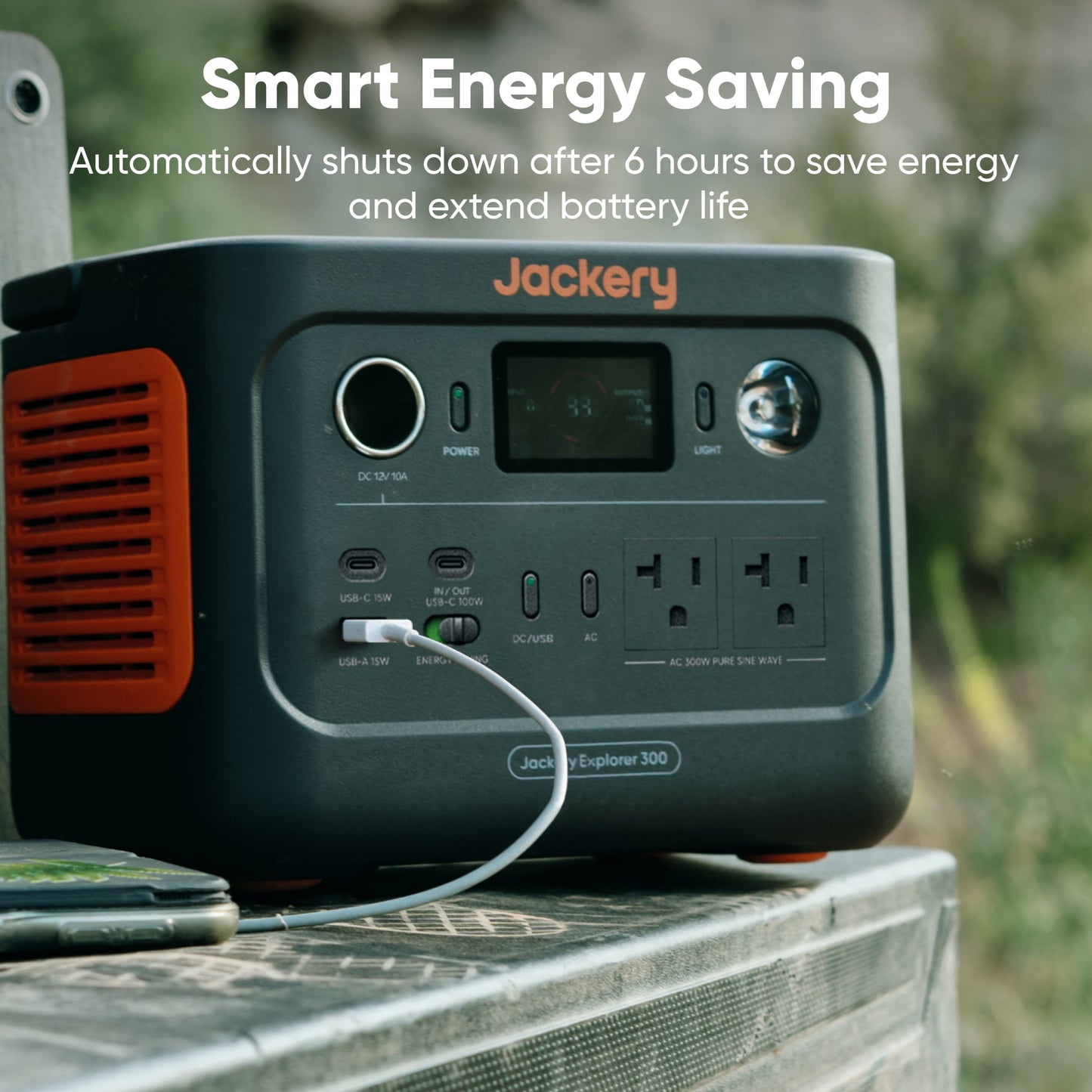 Jackery Explorer 300v2 Auto Kit 300W Continuous/600W Peak Portable Power Station with 12V Battery Charging Cable