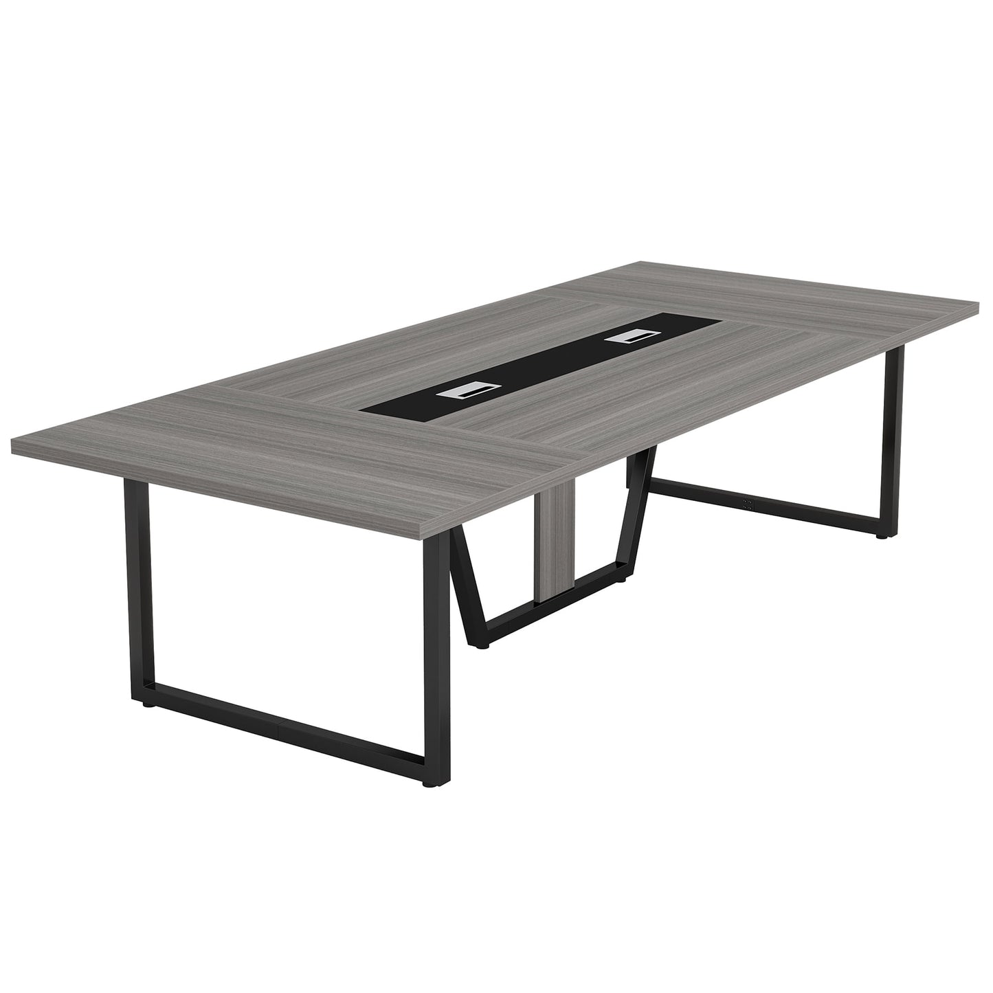 Fnova 94"Large Conference Table for 8-10 People, Modern Executive Meeting Table with Cable Management & Adjustable Feet, Heavy-Duty Office Conference Desk for Boardroom, Training Room
