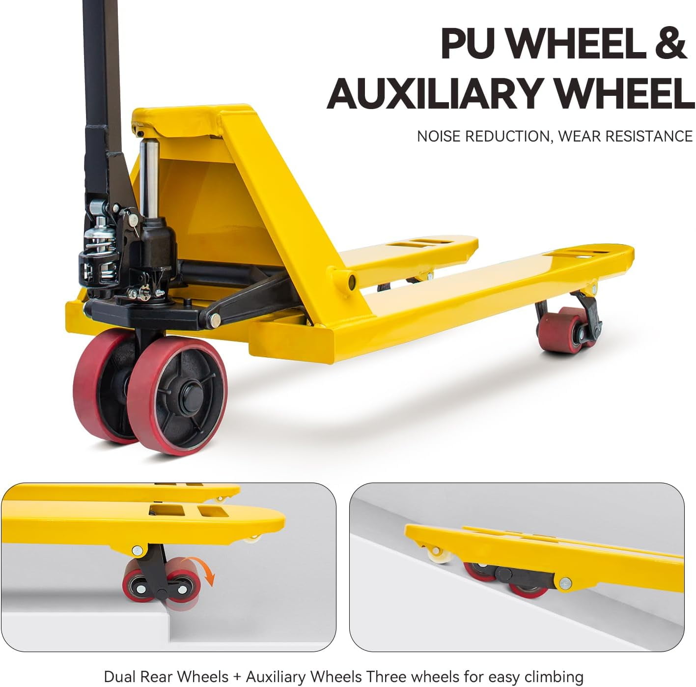 HPDMC Pallet Jack Truck 6,600 LBS Capacity, 48'' L x 27'' W Forks Manual Pallet Jack Truck, 6Pcs