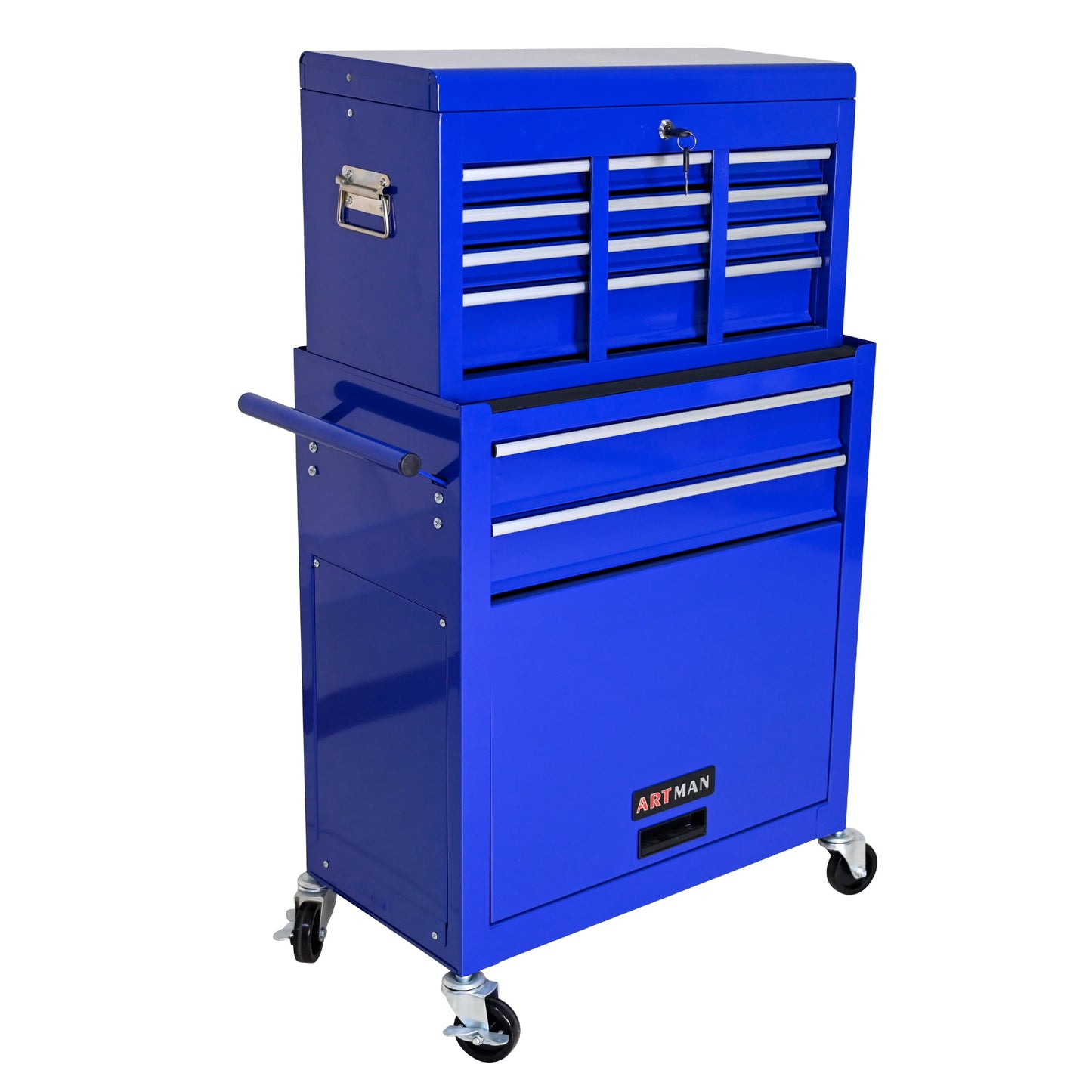 ARTMAN 2-IN-1 Tool Chest,8-Drawer High Capacity Tool Box, Rolling Tool Storage Cabinet with Wheels and Drawers for Garage Workshop Repair Shop