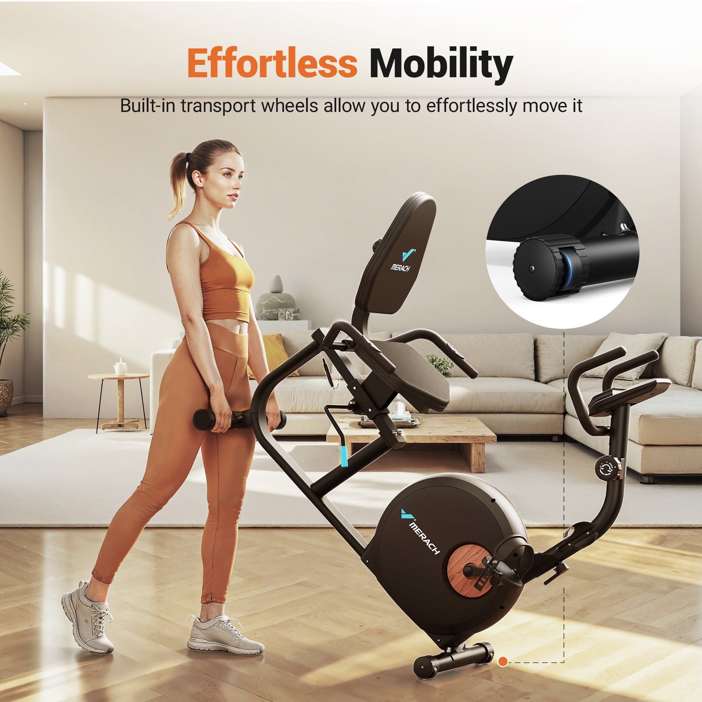 MERACH Exercise Bike, Recumbent Indoor Cycling Bicycle for Home with Smart Bluetooth and Exclusive App Connectivity, LCD, Heart Rate Handle