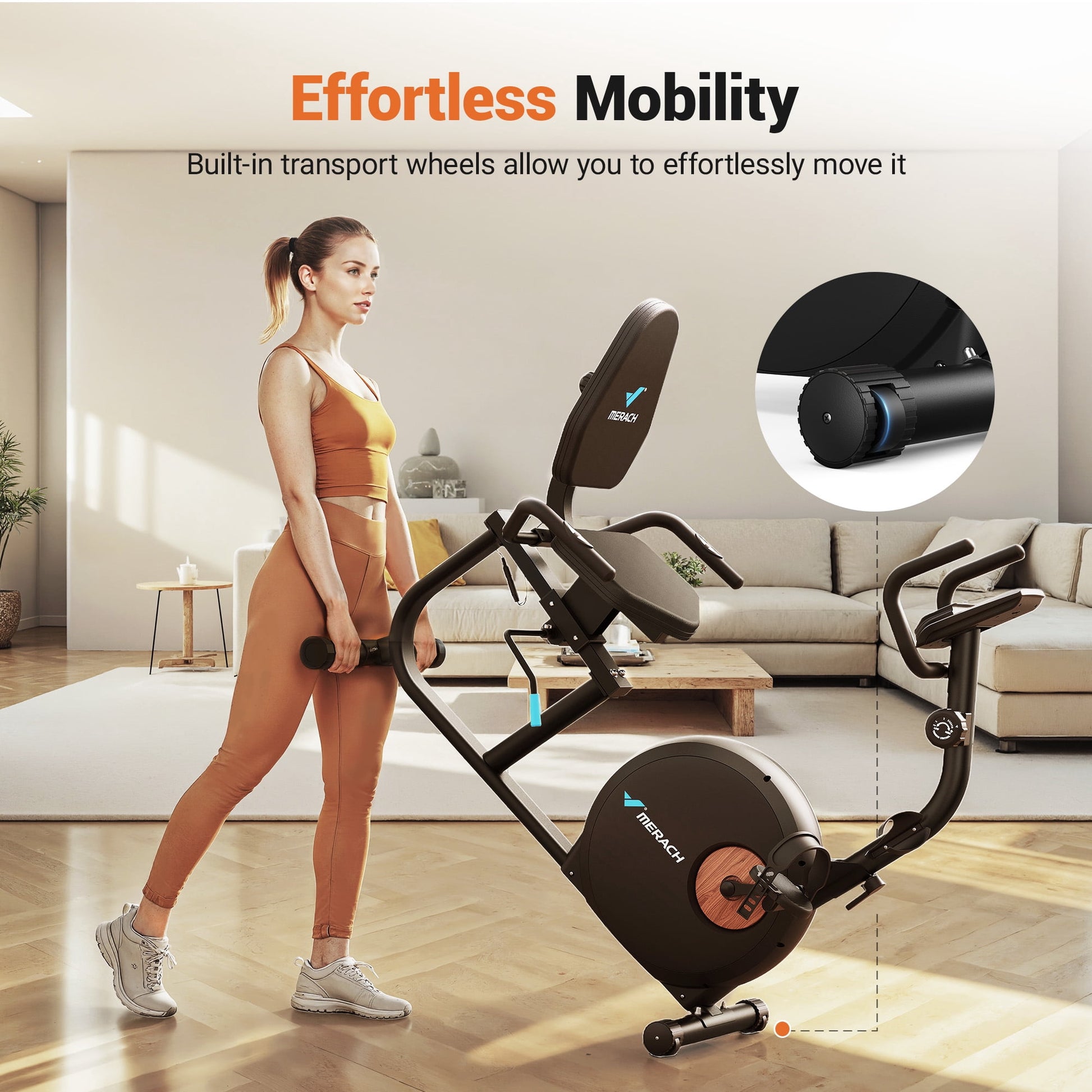 MERACH Exercise Bike, Recumbent Indoor Cycling Bicycle for Home with Smart Bluetooth and Exclusive App Connectivity, LCD, Heart Rate Handle