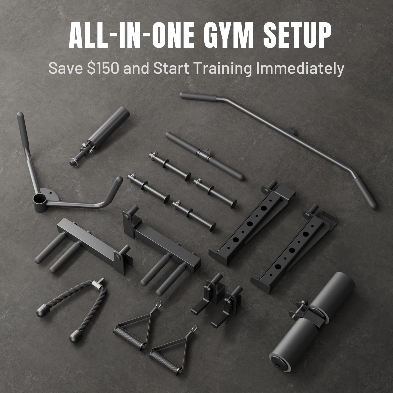 Mikolo M11 Smith Machine Home Gym, 2200LBS Power Rack with Functional Trainer, Cable Crossover, LAT Pulldown, Low Row, Landmine and Plate Storage for Full Body Strength Training