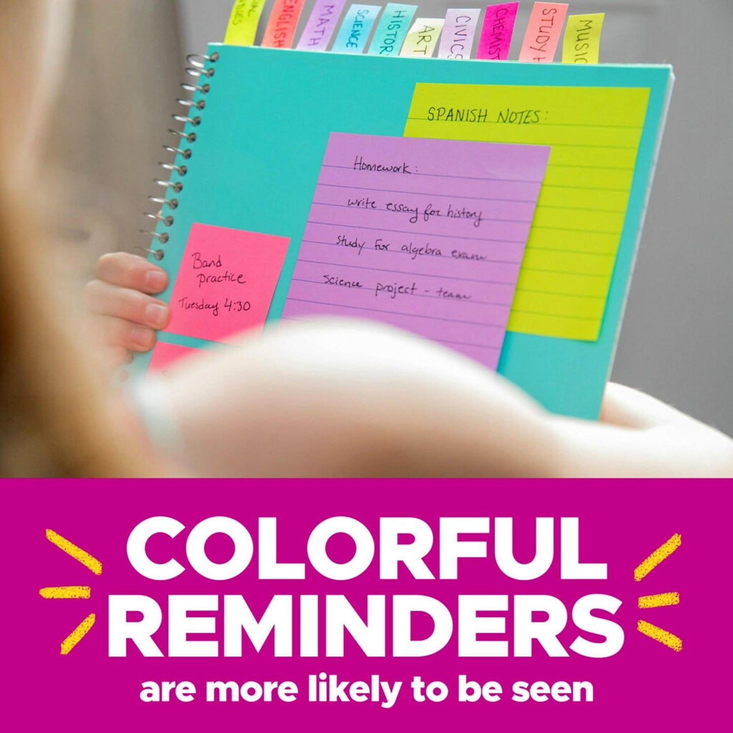 Post-it Super Sticky Notes, 1-7/8 in x 1-7/8 in, 18 Pads, 90 Sheets/Pad, 2x the Sticking Power, Supernova Neons Collecti