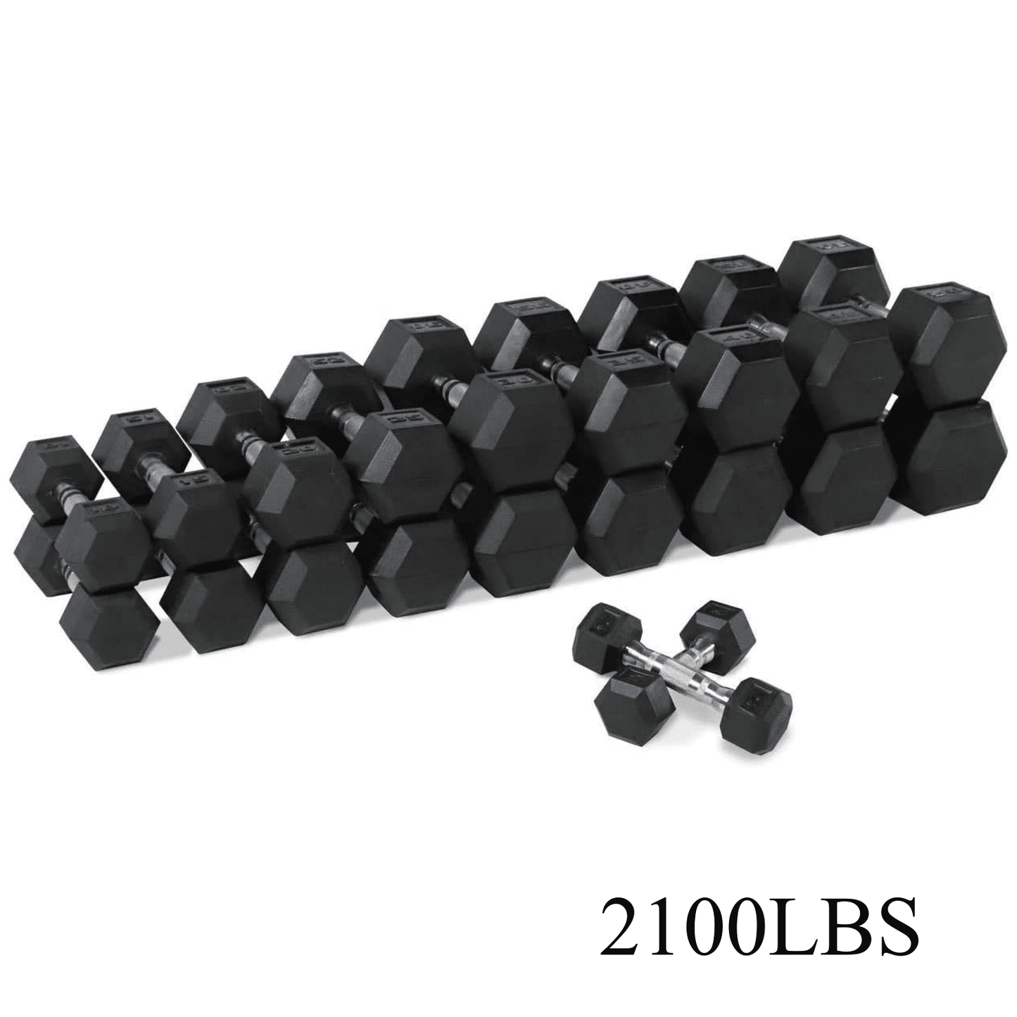 5–100 lbs Dumbbells Weight Set (20 Pairs) with Weight Storage Rack, 2100 lbs Hex Dumbbell Sets, Gyms Weights Dumbbells Sets with Rack, Weight Set for Home Gym, Strength Training
