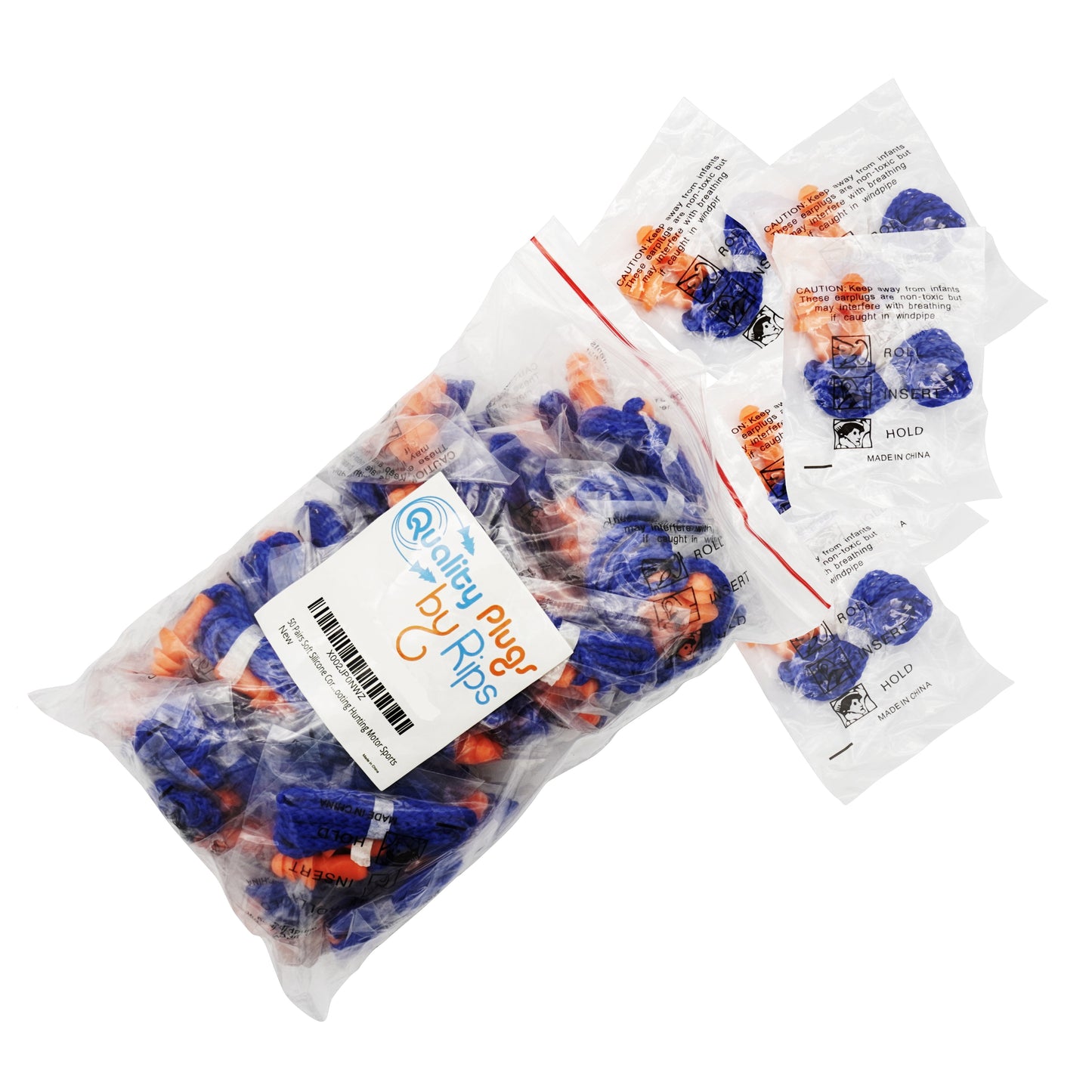 100 Pairs of Corded Ear Plugs for Noise Protection - Reusable Earplugs for Shooting, Construction & Work (25dB)