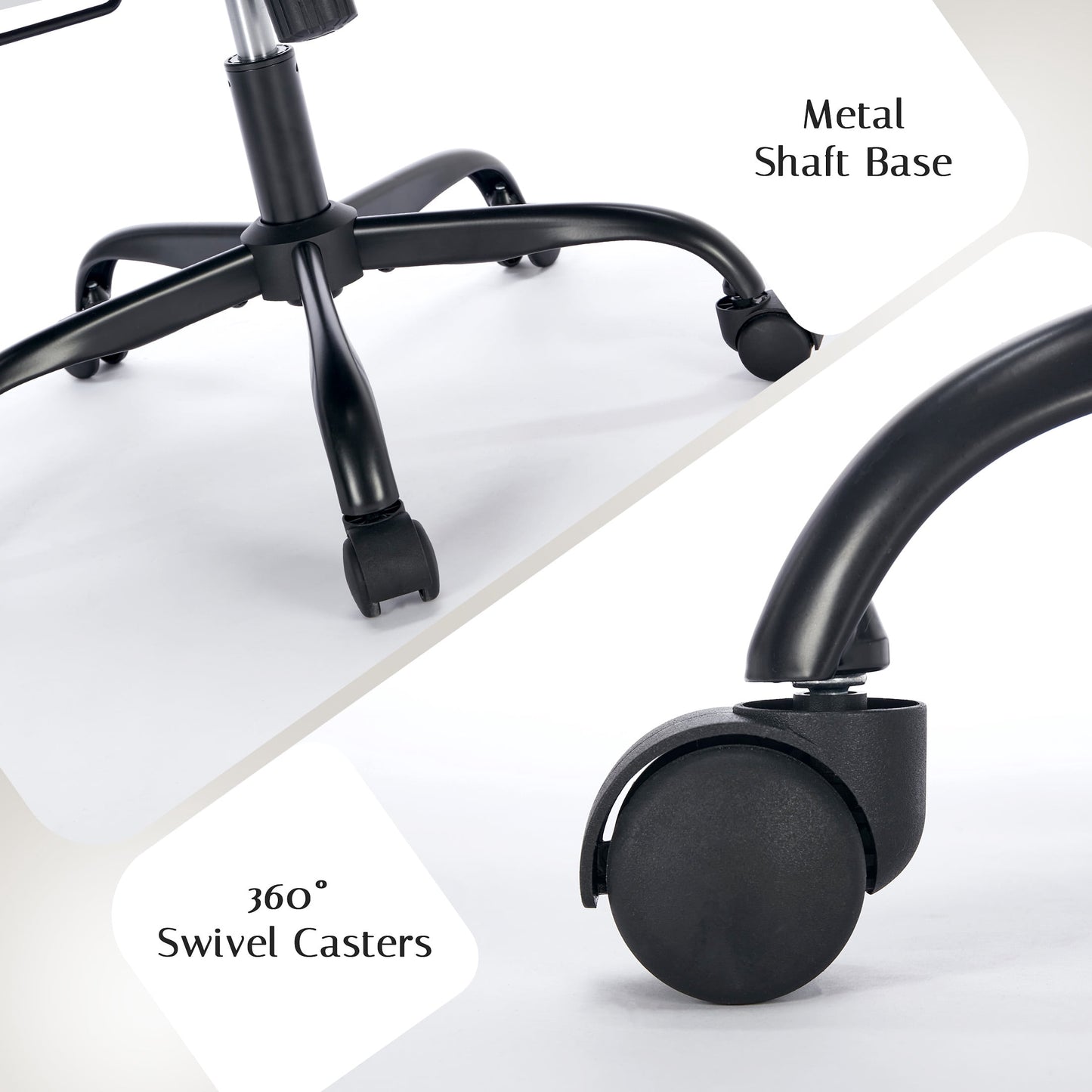 TMV Ergonomic Executive Desk Chair - PU Leather Adjustable Arm Swivel Office Chair for Vanity Desk, Home & Executive Desk,Black