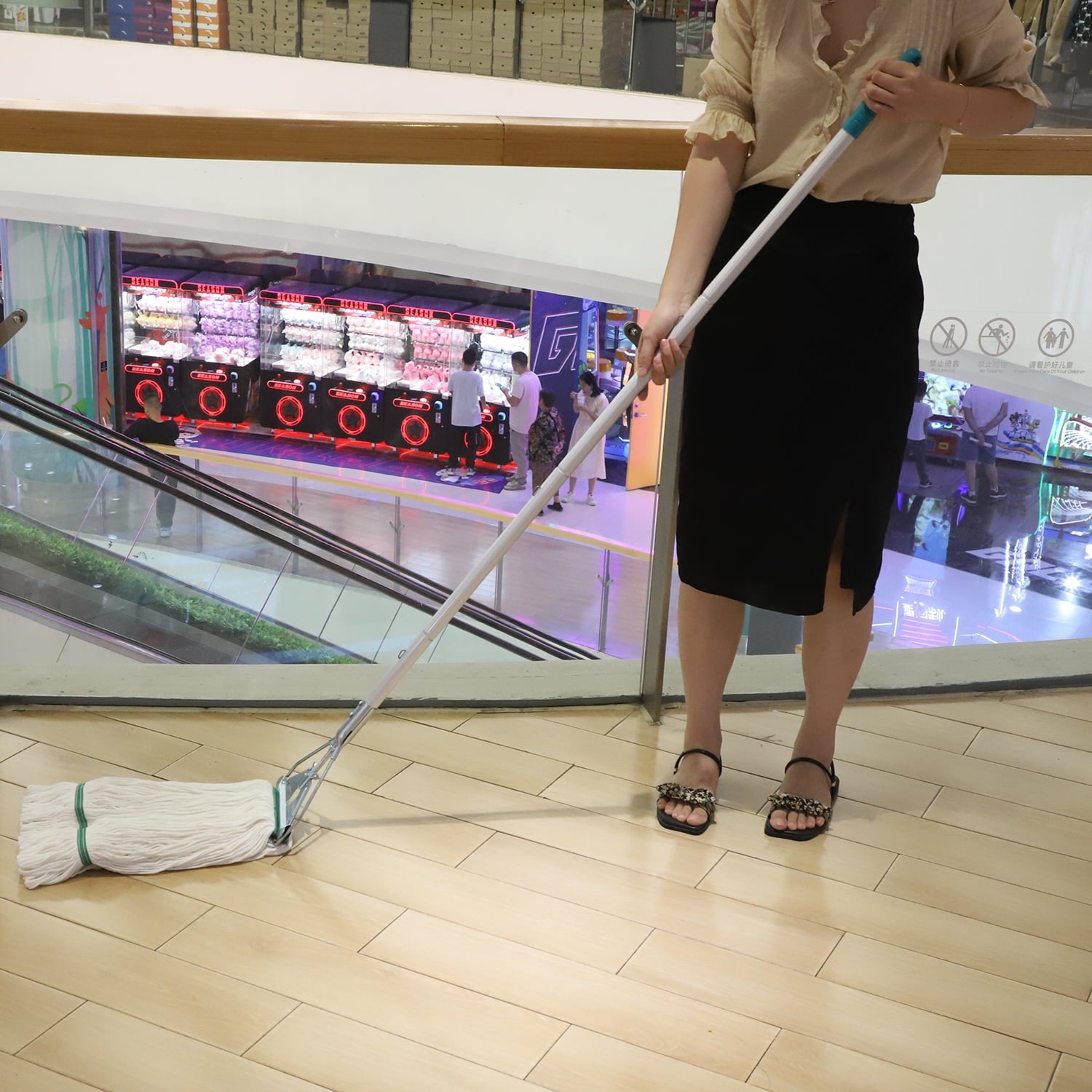 Midoneat Loop-end String Mop with Extra Mop Head ,Heavy Duty Cotton Wet Mop,Commercial Industrial Grade Mop for Floor Cleaning