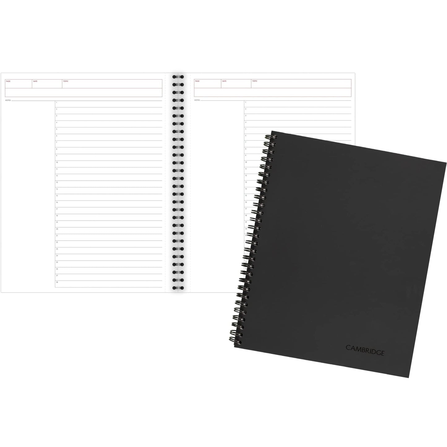 Cambridge® Limited® 30% Recycled Business Notebook, 8 1/4" x 11", 1 Subject, Wide Ruled, 80 Sheets, Black (06064)