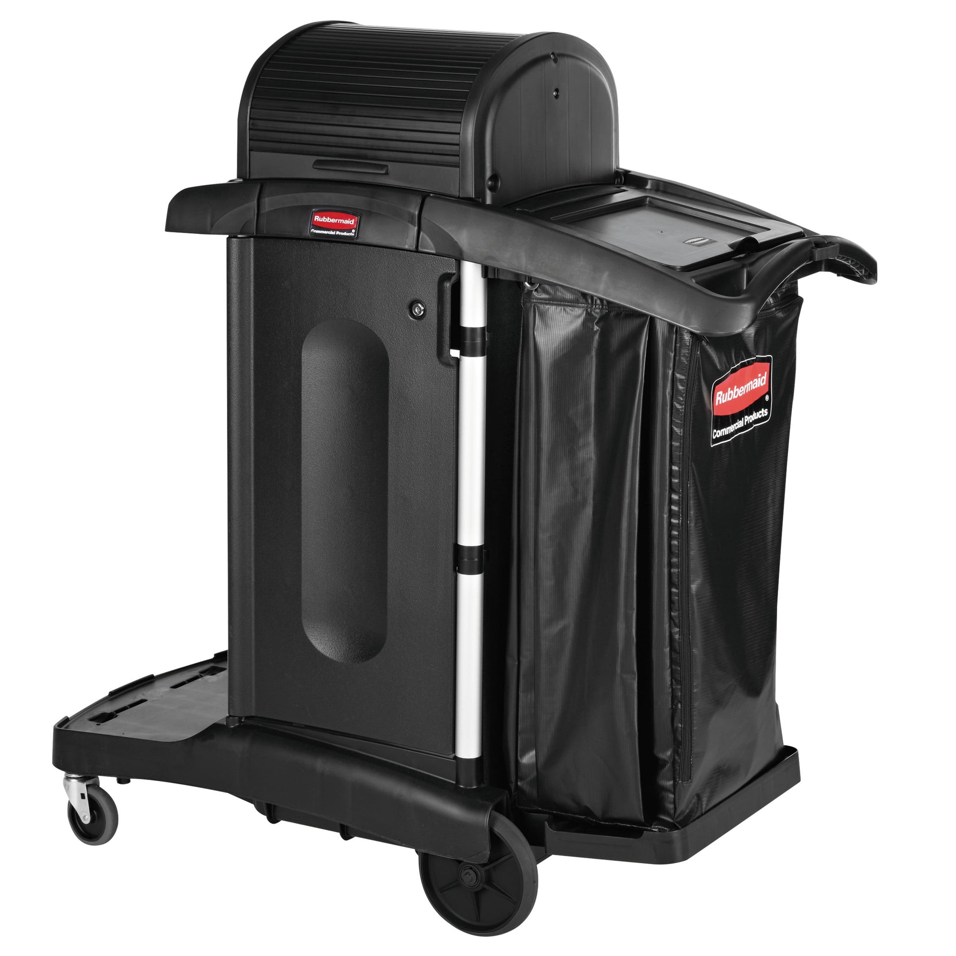 Rubbermaid Commercial Executive High Security Janitorial Cleaning Cart, 23-1/10 x 39-3/5 x 27-1/2, Blk