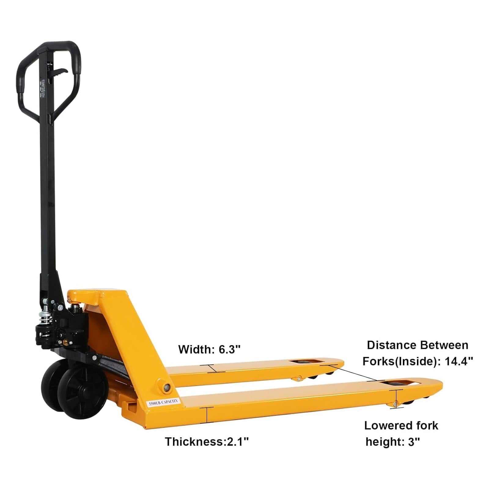 APOLLOLIFT Heavy Duty 5500lbs with 48"X27" Fork, Hydraulic Manual Pallet Jack Truck W/ Nylon Wheels