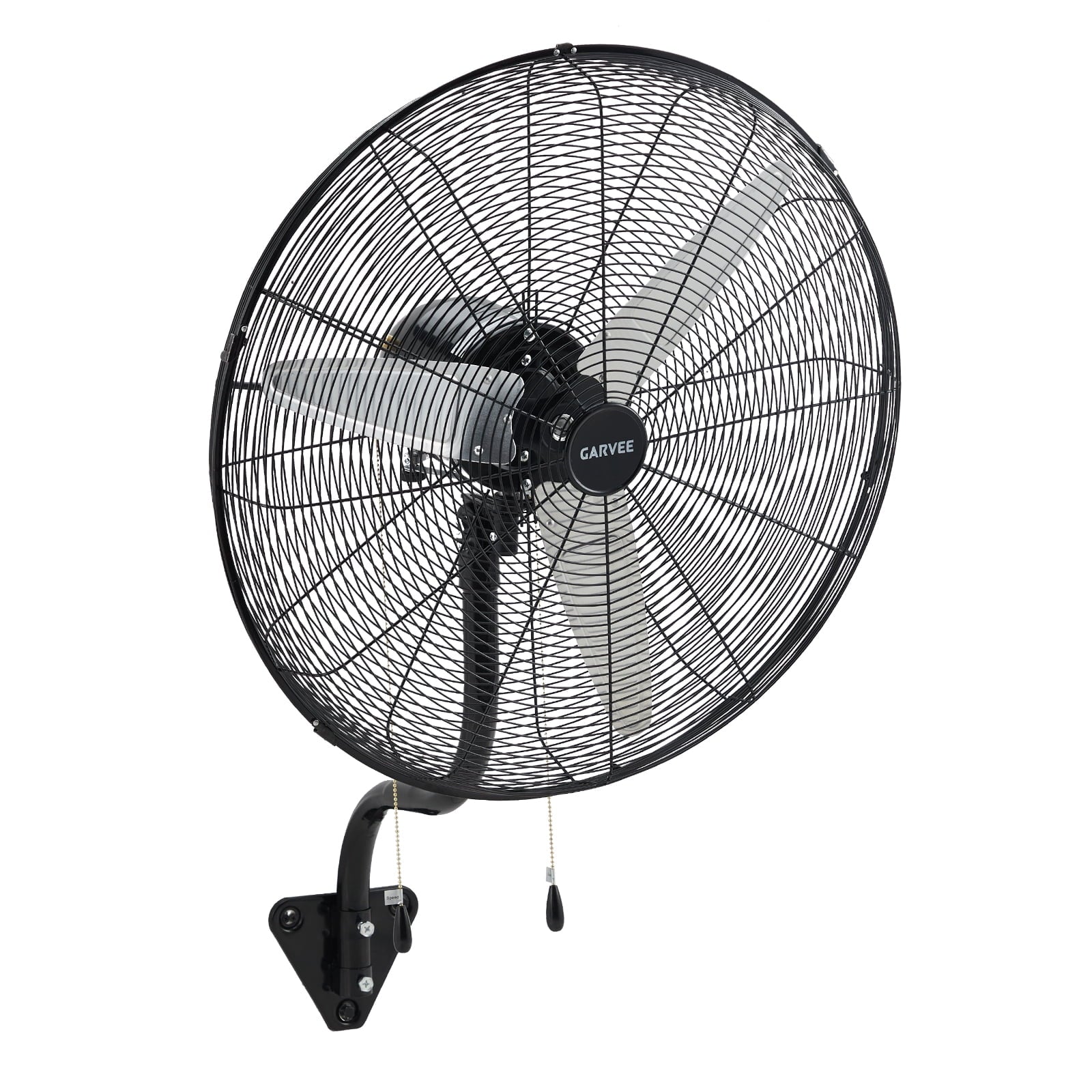Wall Mount Fan 26 Inch High Velocity Industrial Oscillating with Dual Pull Cord, 4900CFM Heavy Duty Metal Fan 3 Speeds for Garage Workshop Patio
