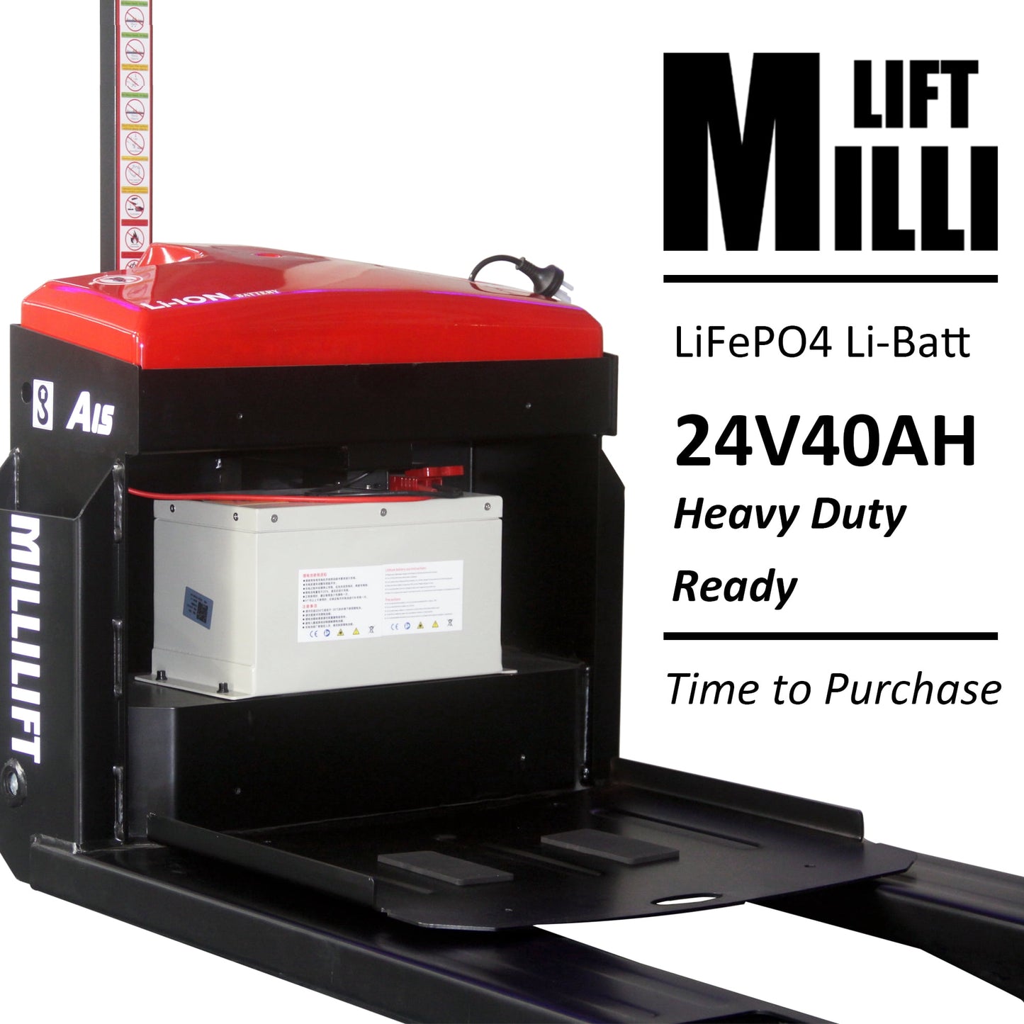 MILLILIFT CBD15-WD-I-K 3300 lb Max Weight 45 in x 27 in, Electric Pallet Truck