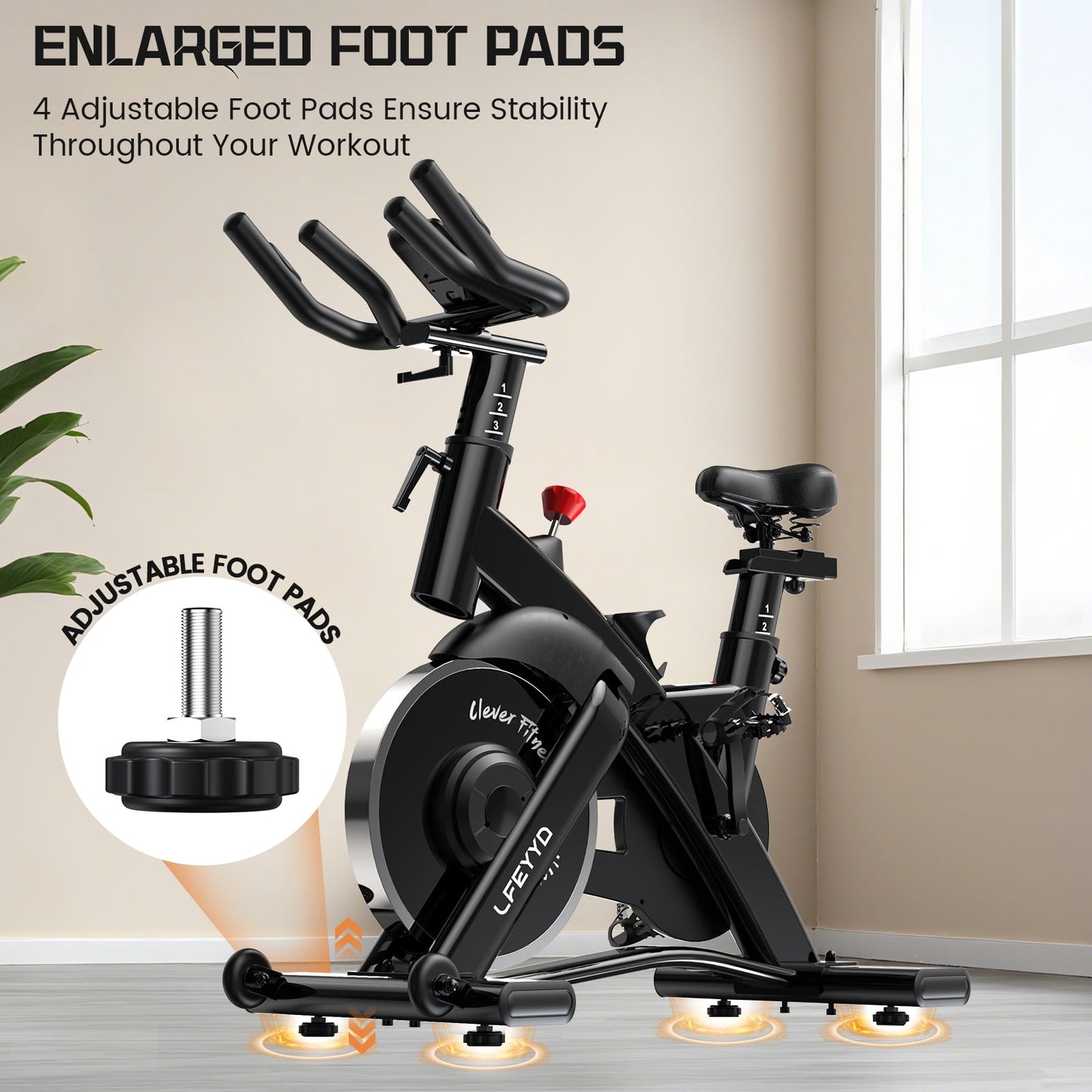 LFEYYD Semi-Commercial Exercise Bike Built-in Bluetooth Pro Magnetic Stationary Bicycles for Gym Home Workout Weight up to 380LBS