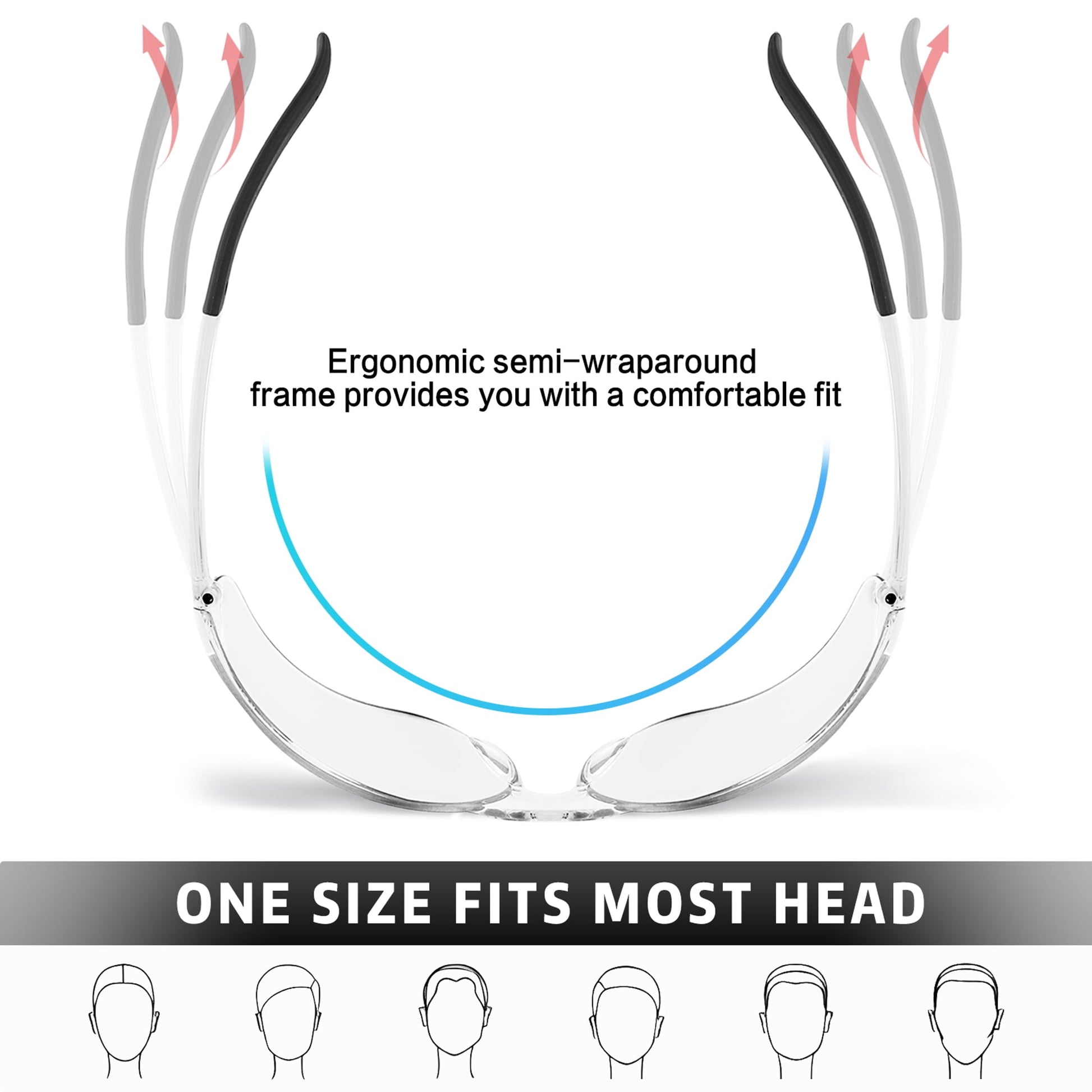 HBMYN 50 Packs Safety Glasses Ansi Z87.1 Safety Glasses Bulk with Scratch Resistant Glasses for Women Men Work Construction Science Lab Shooting