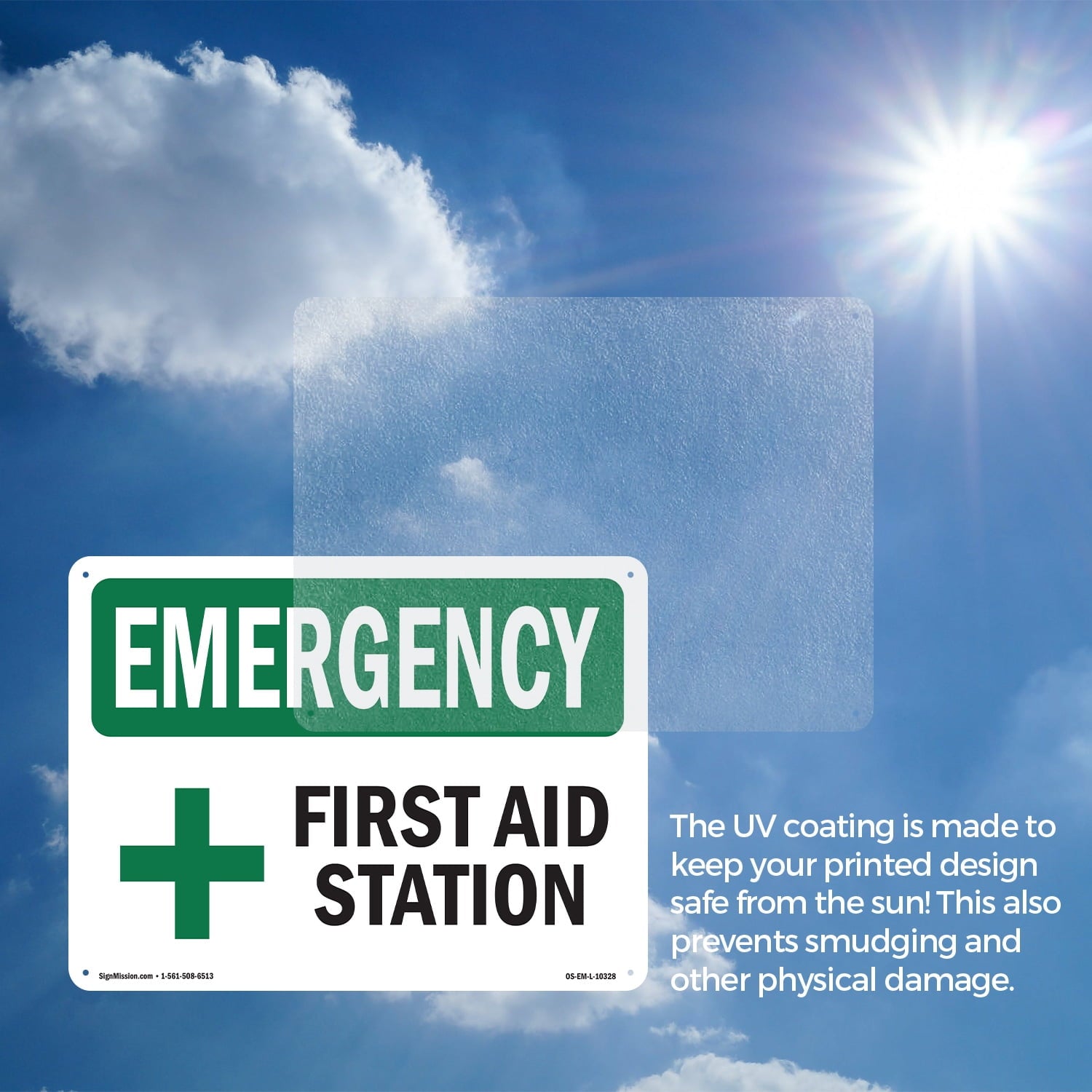 First Aid Station OSHA Emergency Aluminum Sign 18 Inch x 12 Inch - 10 Pack