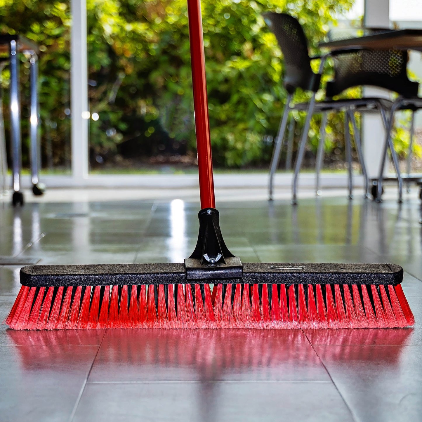 Libman High Power 24" Multi-Surface Push Broom with Steel Handle