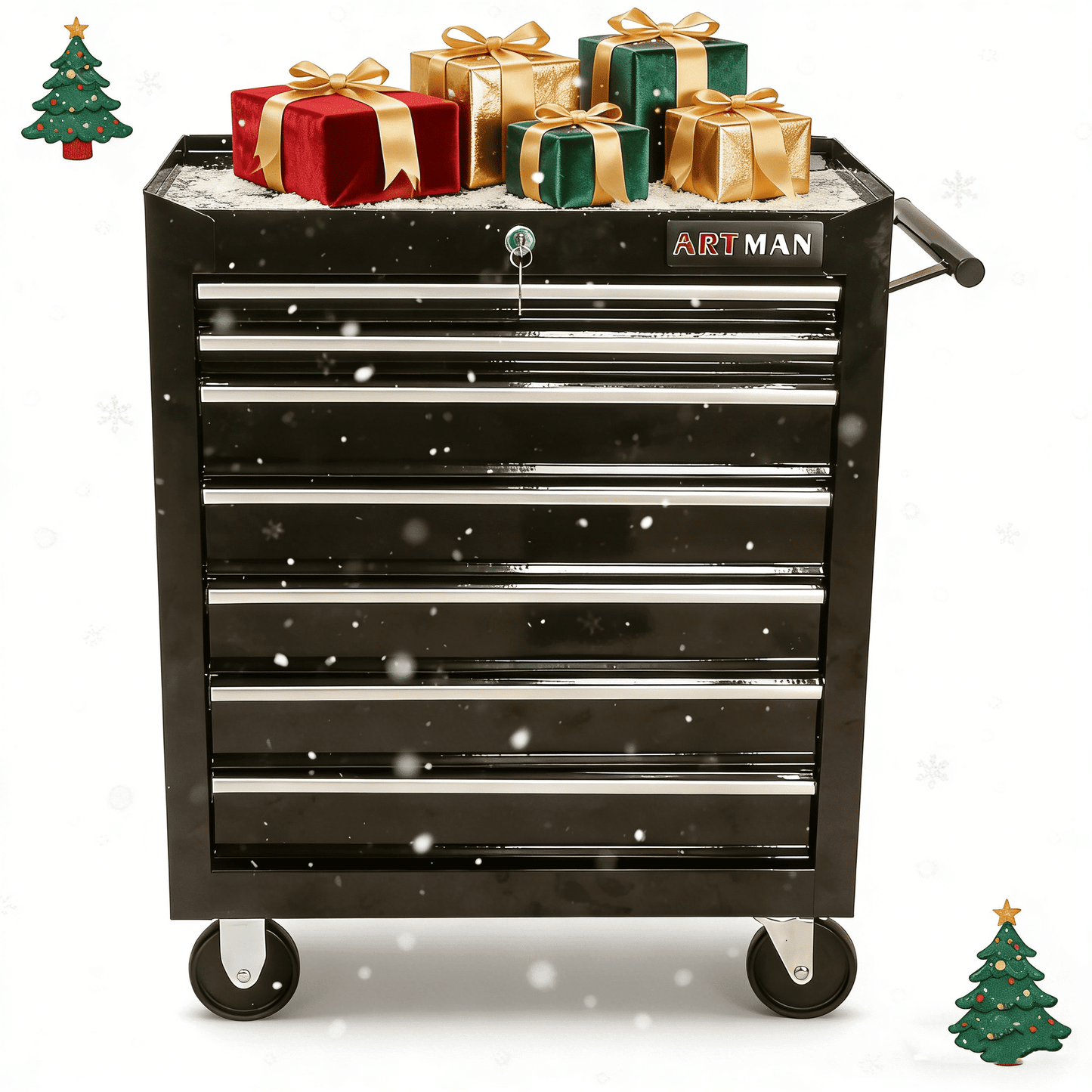 ARTMAN 2-IN-1 Tool Chest,8-Drawer High Capacity Tool Box, Rolling Tool Storage Cabinet with Wheels and Drawers for Garage Workshop Repair Shop
