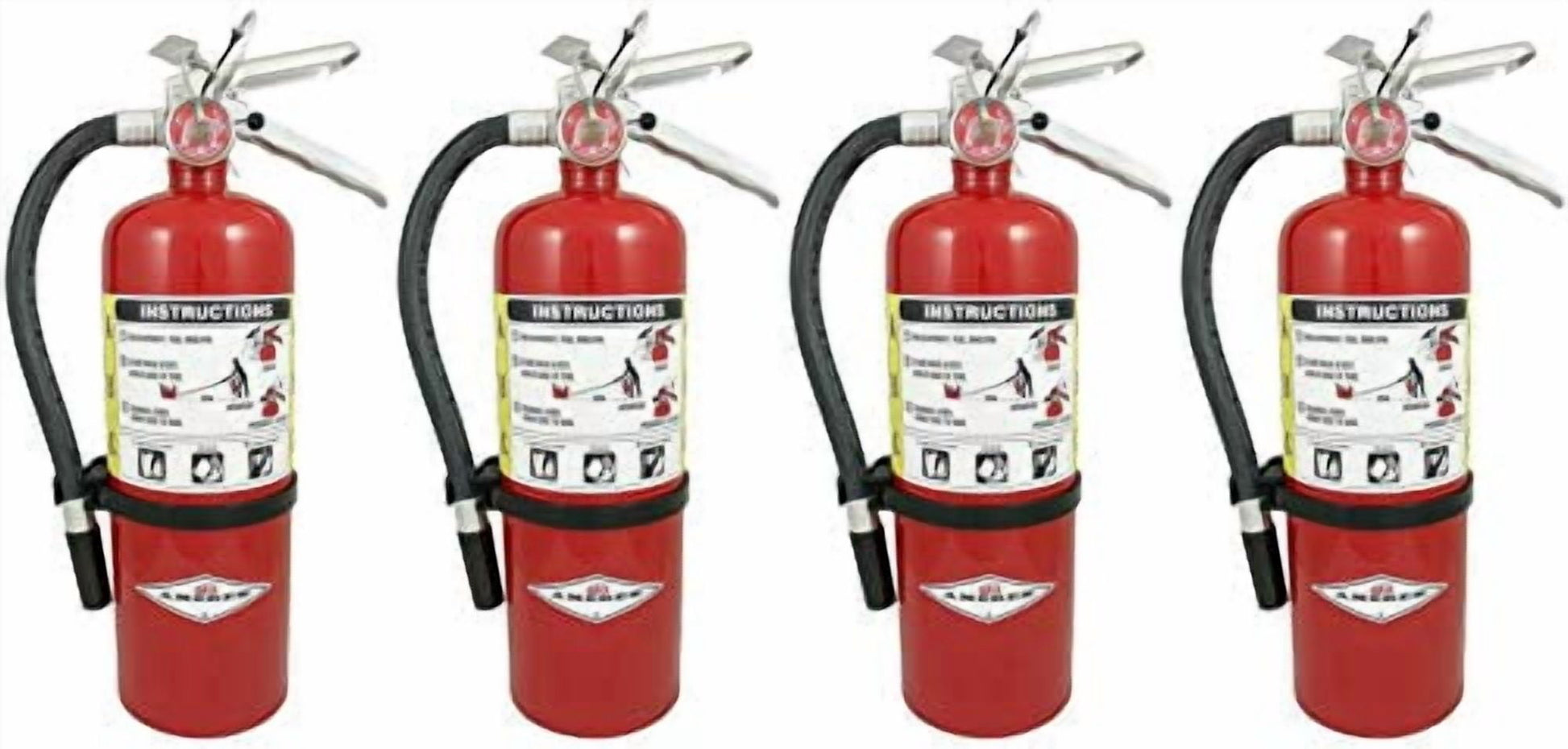 Amerex B402 5 lb. ABC Dry Chemical Class A B C Fire Extinguisher, with Wall Bracket, 4 Pack