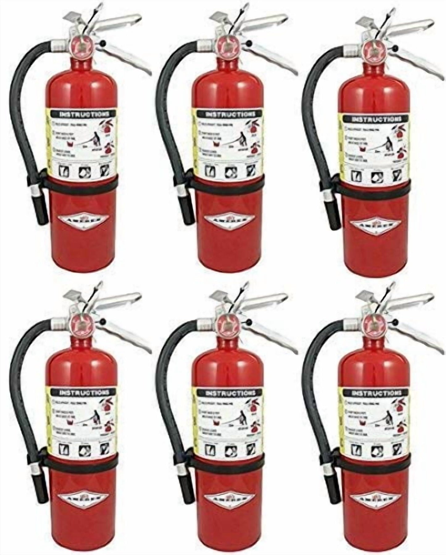 Amerex B402, 5lb ABC Dry Chemical Class Fire Extinguisher, with Wall Bracket, 6-pack