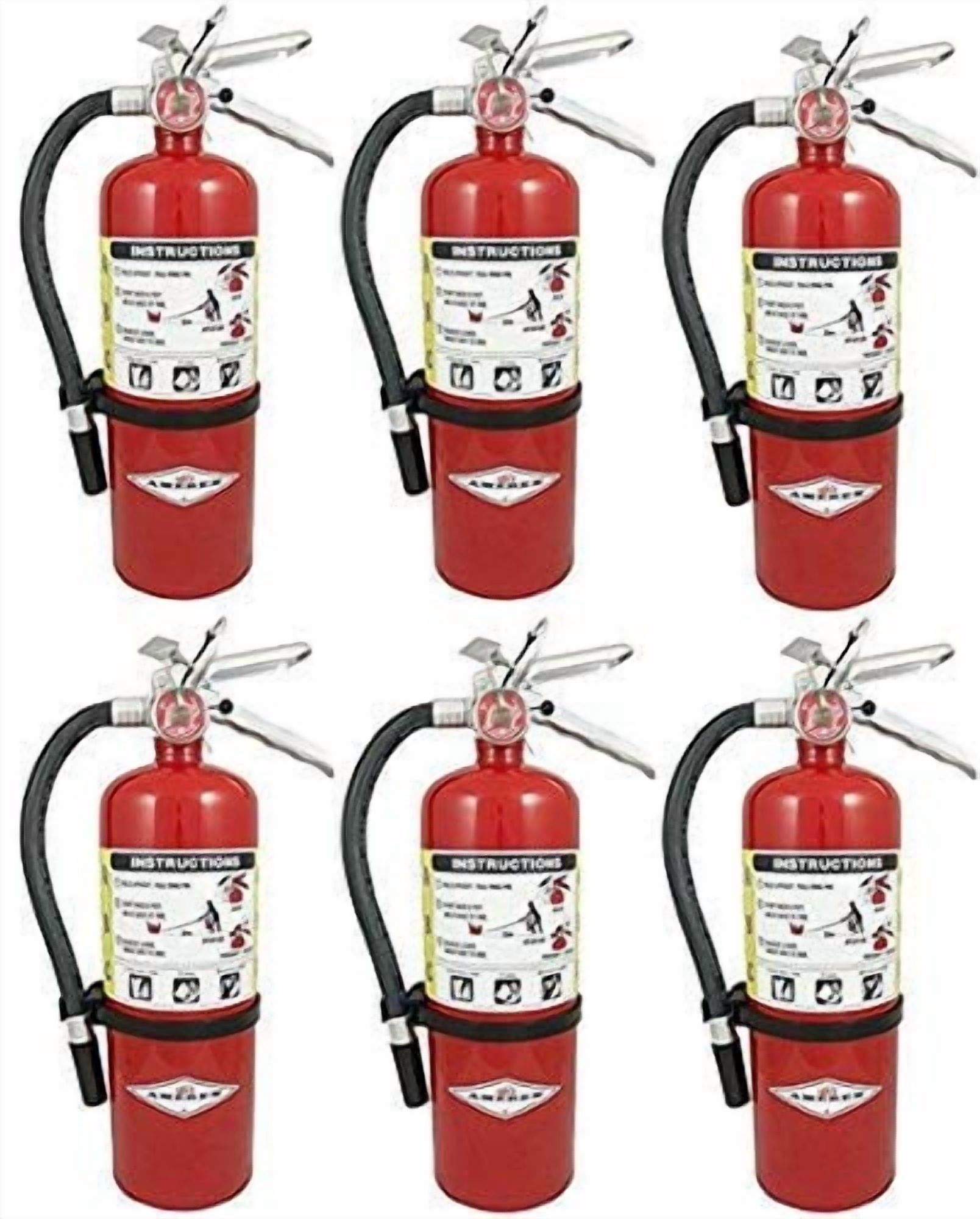 Amerex B402, 5lb ABC Dry Chemical Class Fire Extinguisher, with Wall Bracket, 6-pack