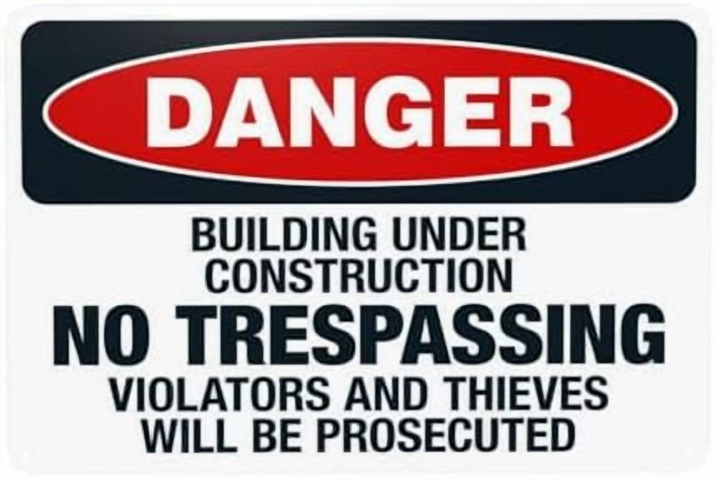 Glasses Shoes And Hard Hats Required When Working Warning Sign, Construction Metal Signs for Business Home Garage Street Wall Caution Custom Decor 8 x 12 Inch