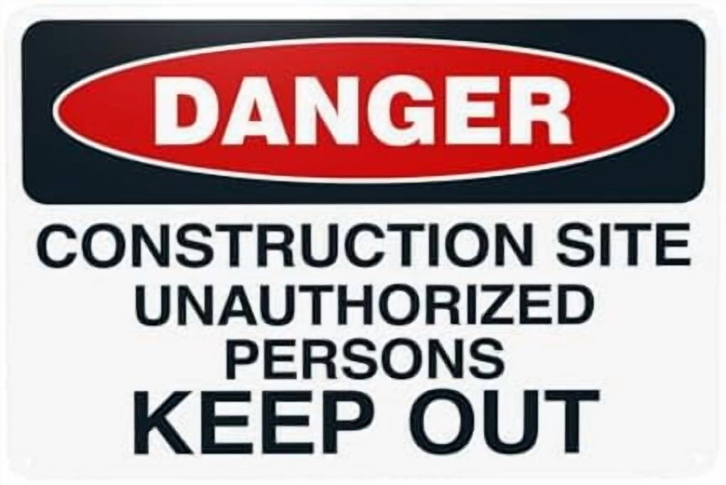 Glasses Shoes And Hard Hats Required When Working Warning Sign, Construction Metal Signs for Business Home Garage Street Wall Caution Custom Decor 8 x 12 Inch