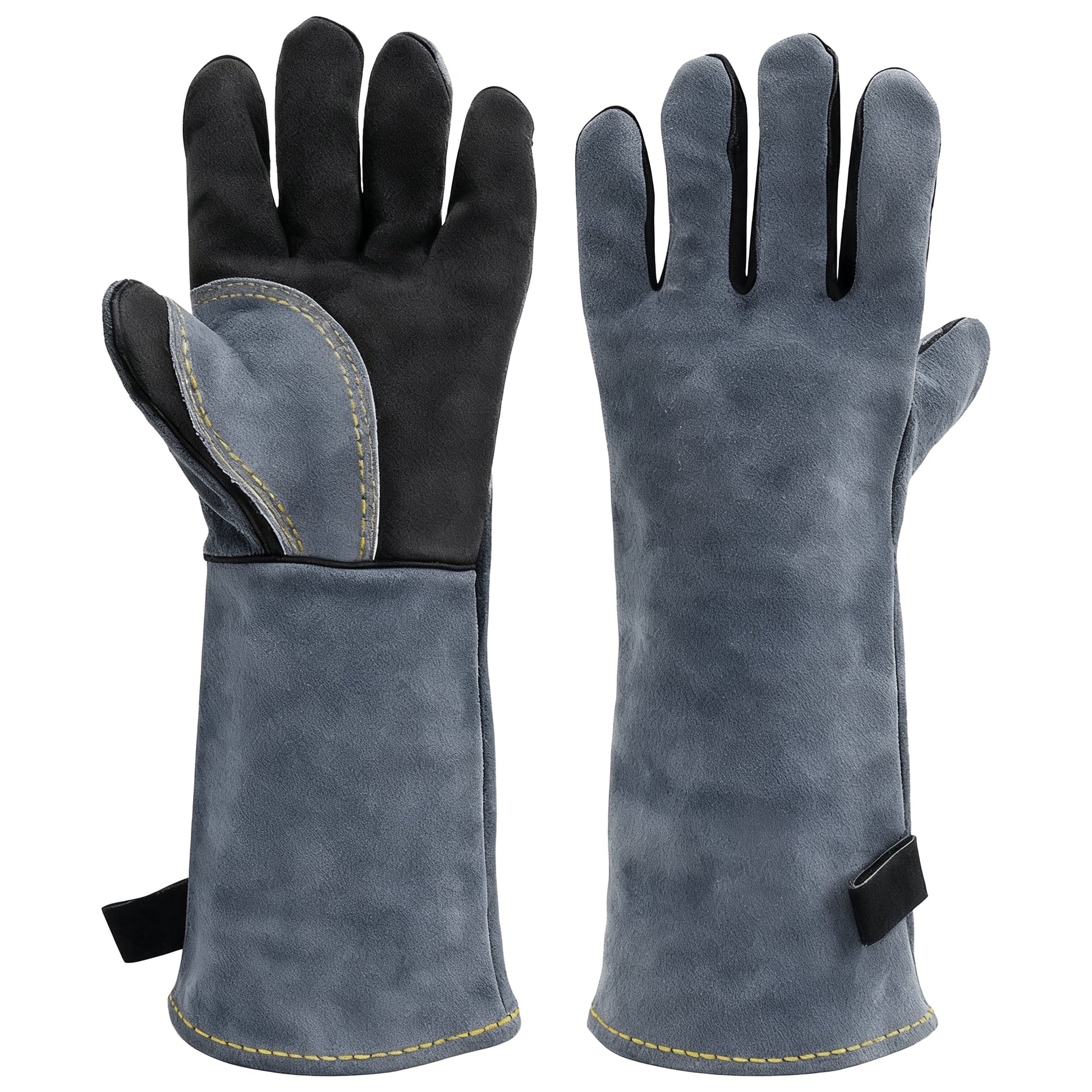 Cyrico Welding Gloves for Men, 16 Inch Leather Heat-Resistant Work Gloves with Reinforced Stitching for BBQ, Fireplace, Grill, Wood Stove, Yard Work, and Light Welding Tasks