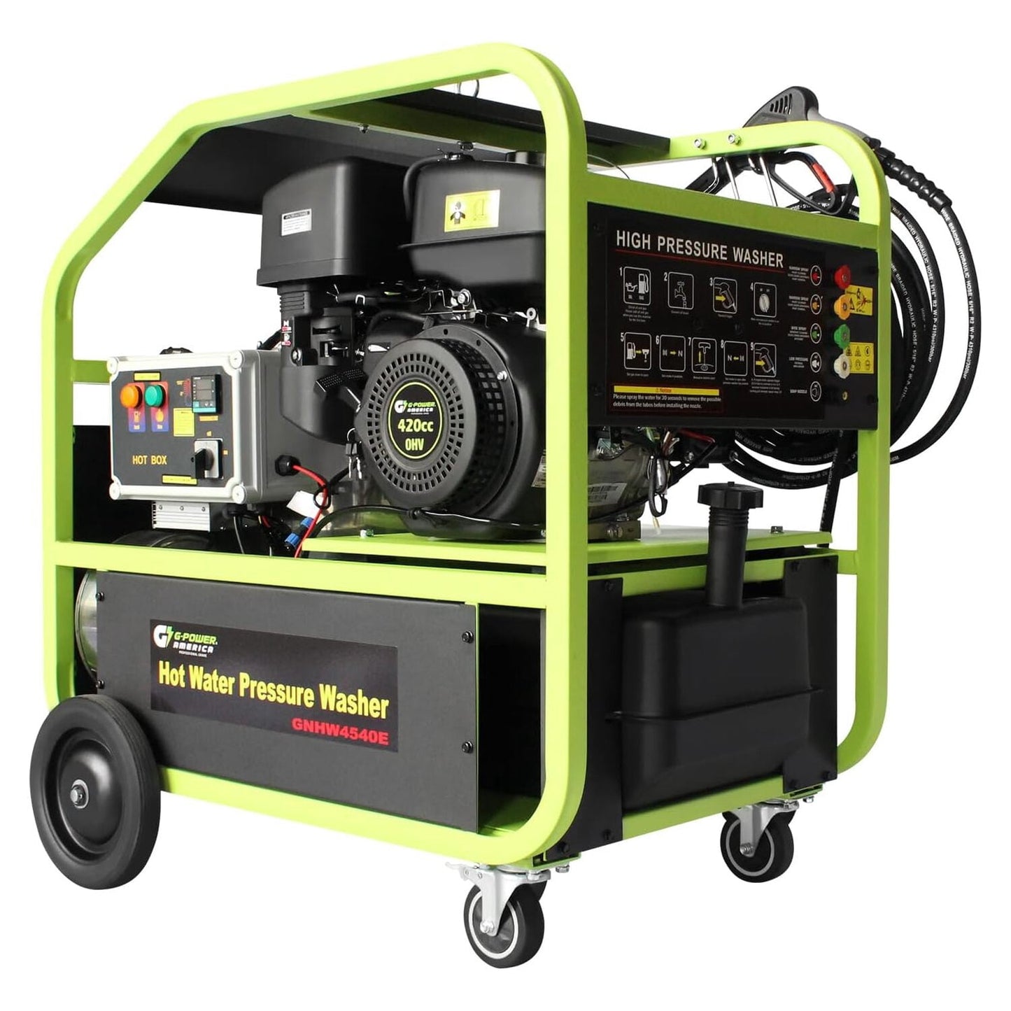 Green-Power America Brand Commercial Hot Water Pressure Washer GNHW4540E 4500PSI, 4GPM
