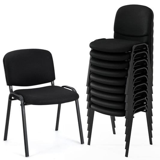 Gymax Set of 10 Office Guest Chair Stackable Reception Chair Waiting Conference Room