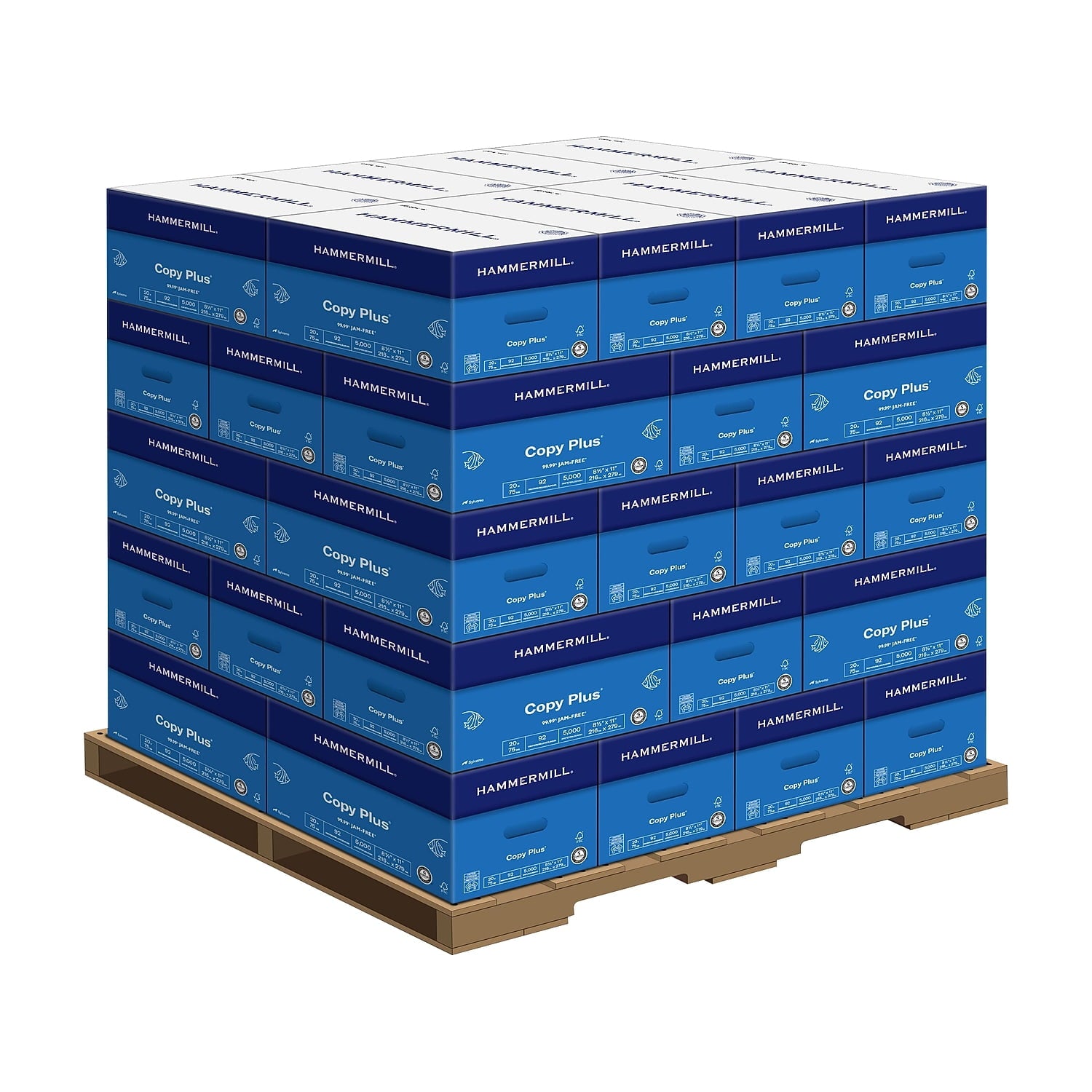 Hammermill Copy Plus Paper, 8.5" x 11", 20 lb, White, 5000 Sheets, 40 Count