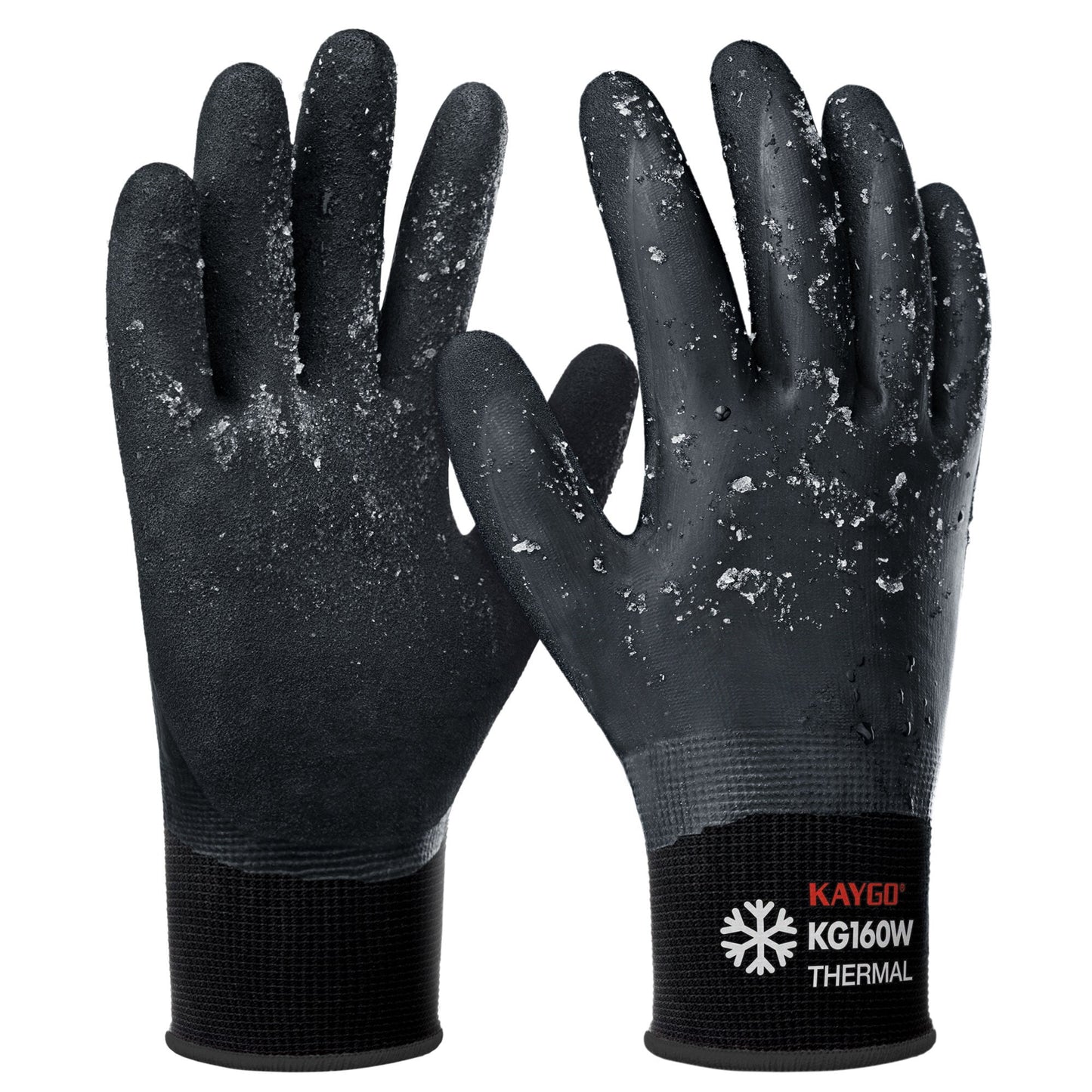 KAYGO Waterproof Work Gloves for Men and Women, Rubber Coated Non-slip Working Gloves for Garden, Outdoor Construction, KG150, Blue, L