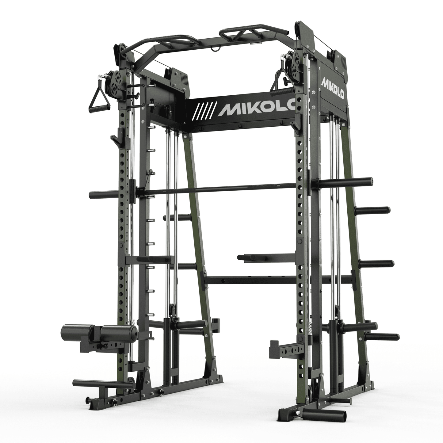 Mikolo M11 Smith Machine Home Gym, 2200LBS Power Rack with Functional Trainer, Cable Crossover, LAT Pulldown, Low Row, Landmine and Plate Storage for Full Body Strength Training