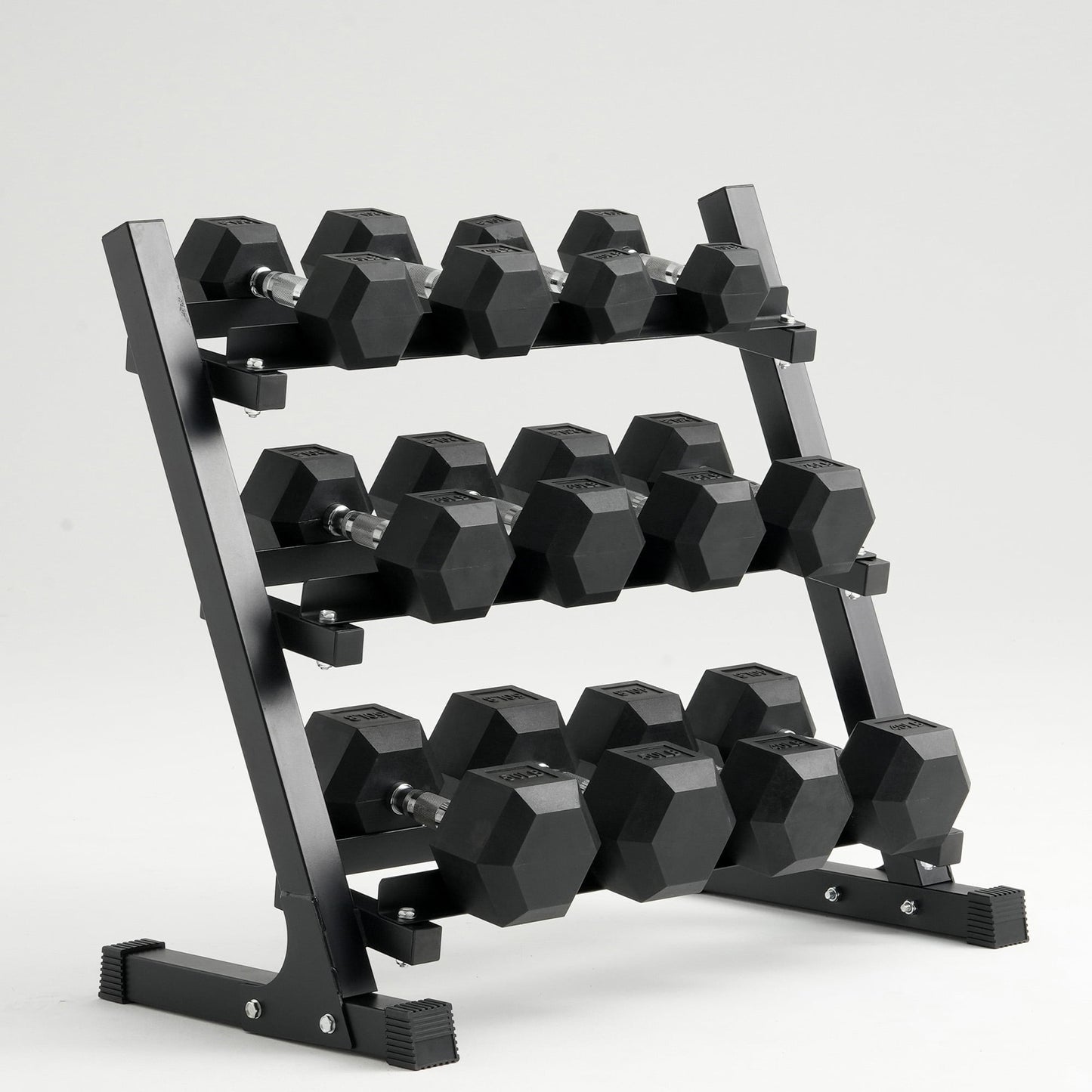Mikolo Rubber Hex Dumbbell Set with Racks, Option in 450lbs, Strength Training Weight Set Home Gym
